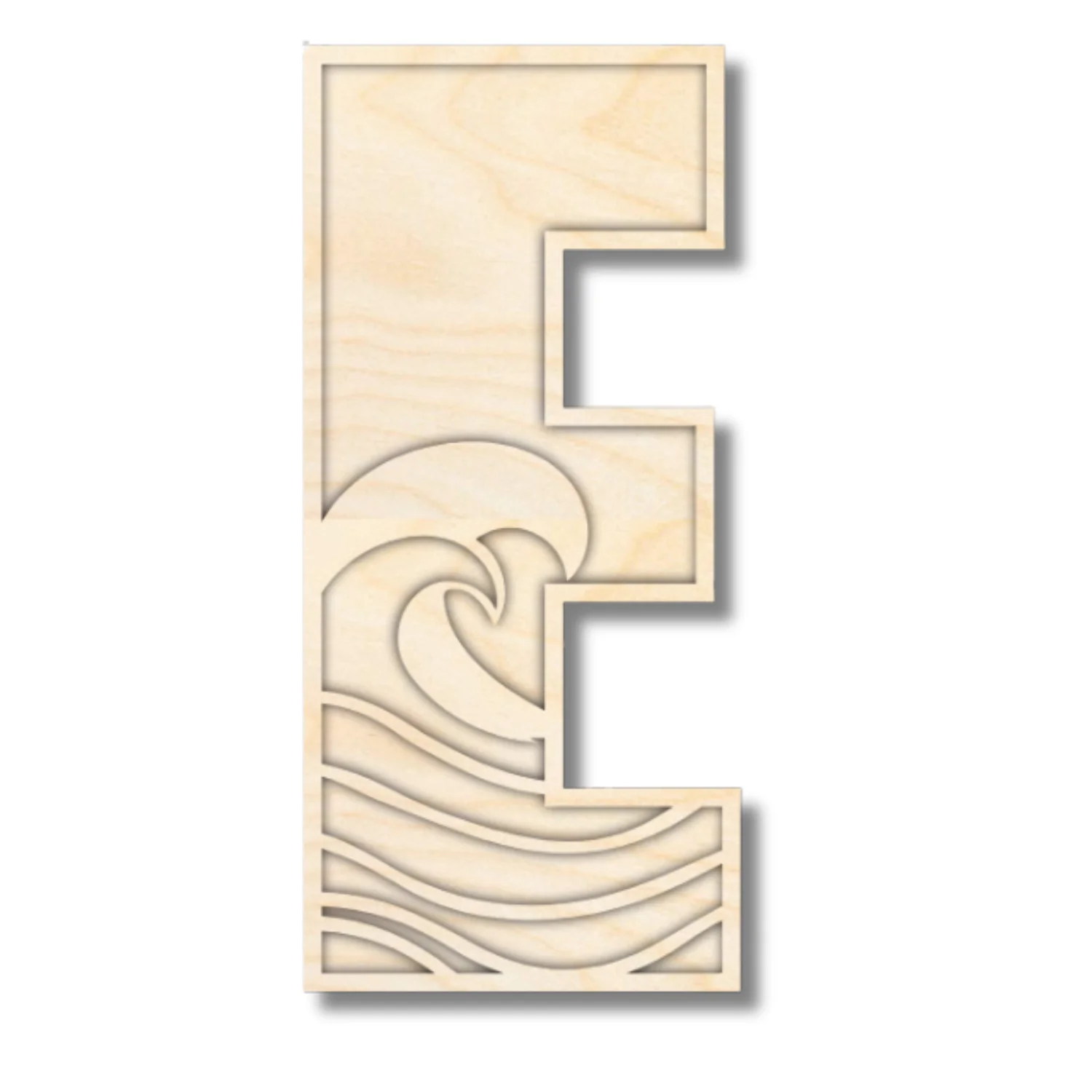Unfinished Wood Layered Themed Letters | Wave | A-Z | 2 Piece | up to 24" - Image 8