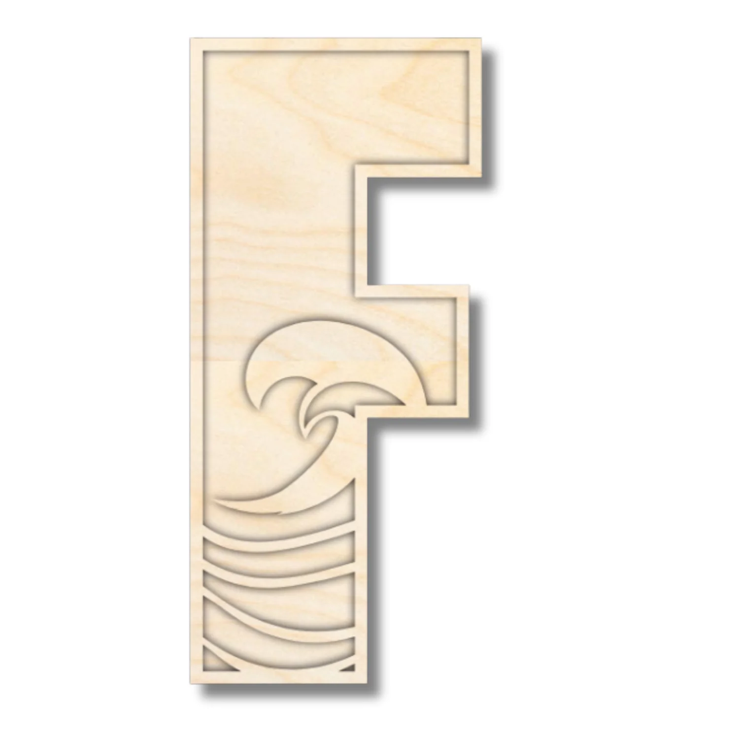 Unfinished Wood Layered Themed Letters | Wave | A-Z | 2 Piece | up to 24" - Image 9