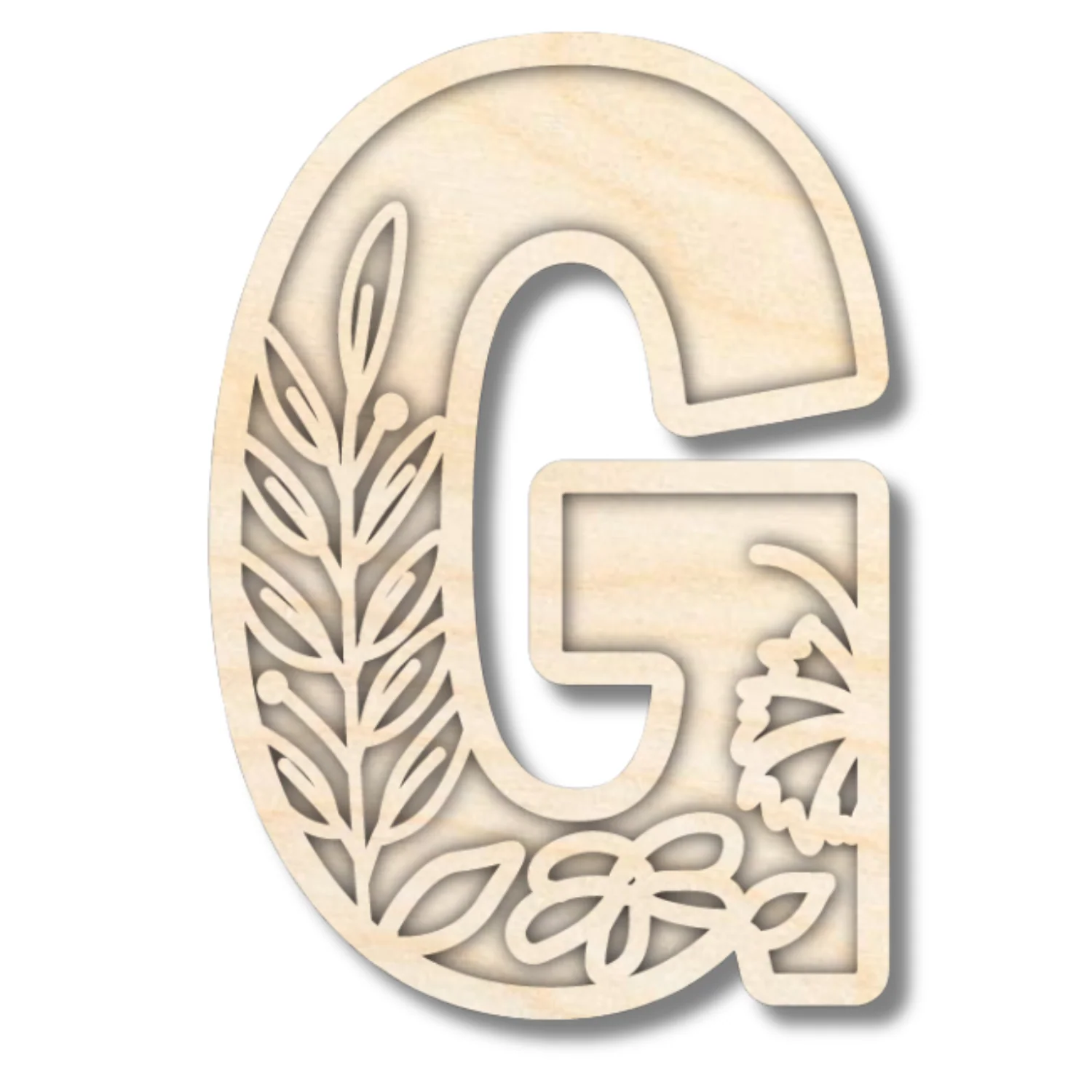 Unfinished Wood Layered Themed Letters | Wild Flowers | A-Z | 2 Piece | up to 24" - Image 10