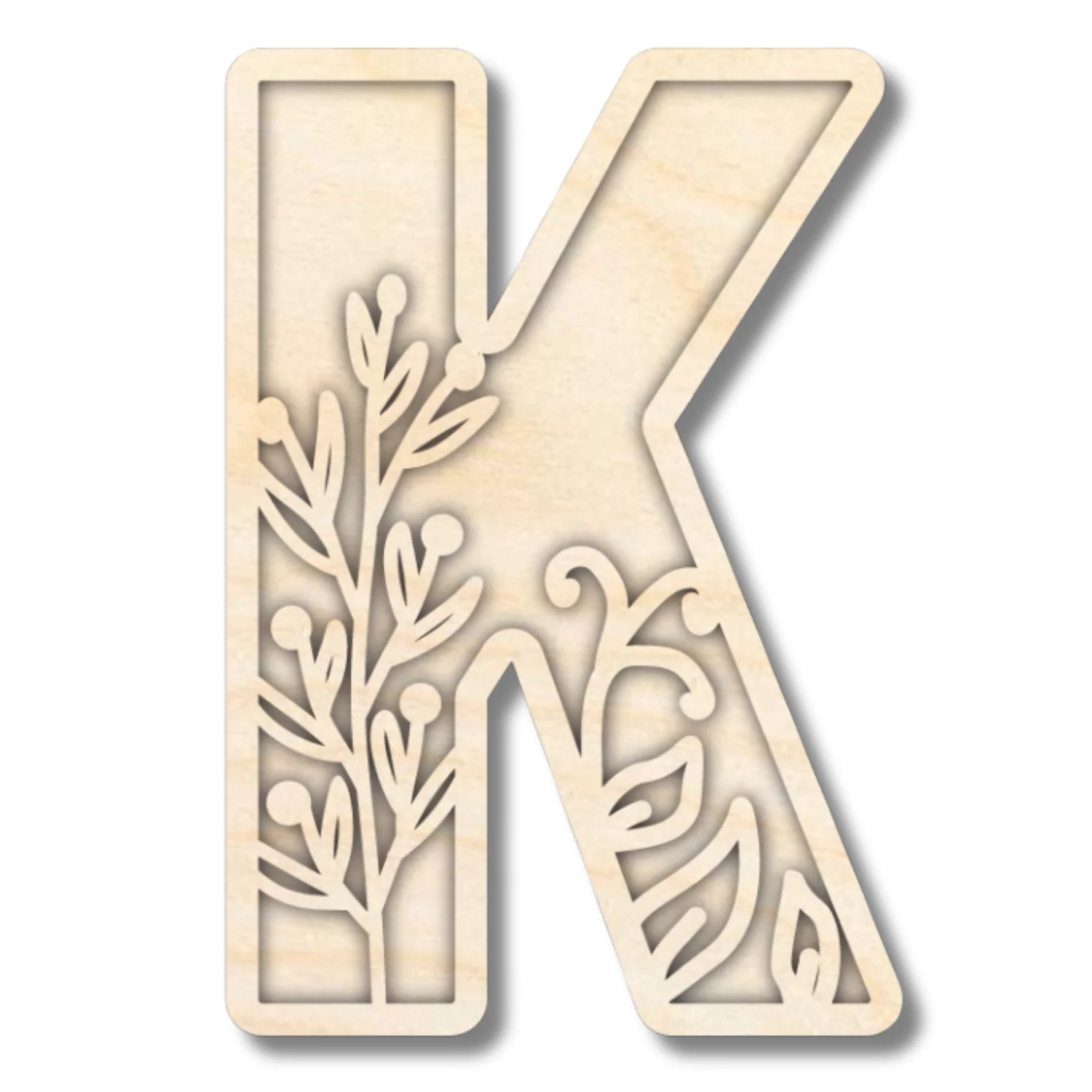 Unfinished Wood Layered Themed Letters | Wild Flowers | A-Z | 2 Piece | up to 24" - Image 14