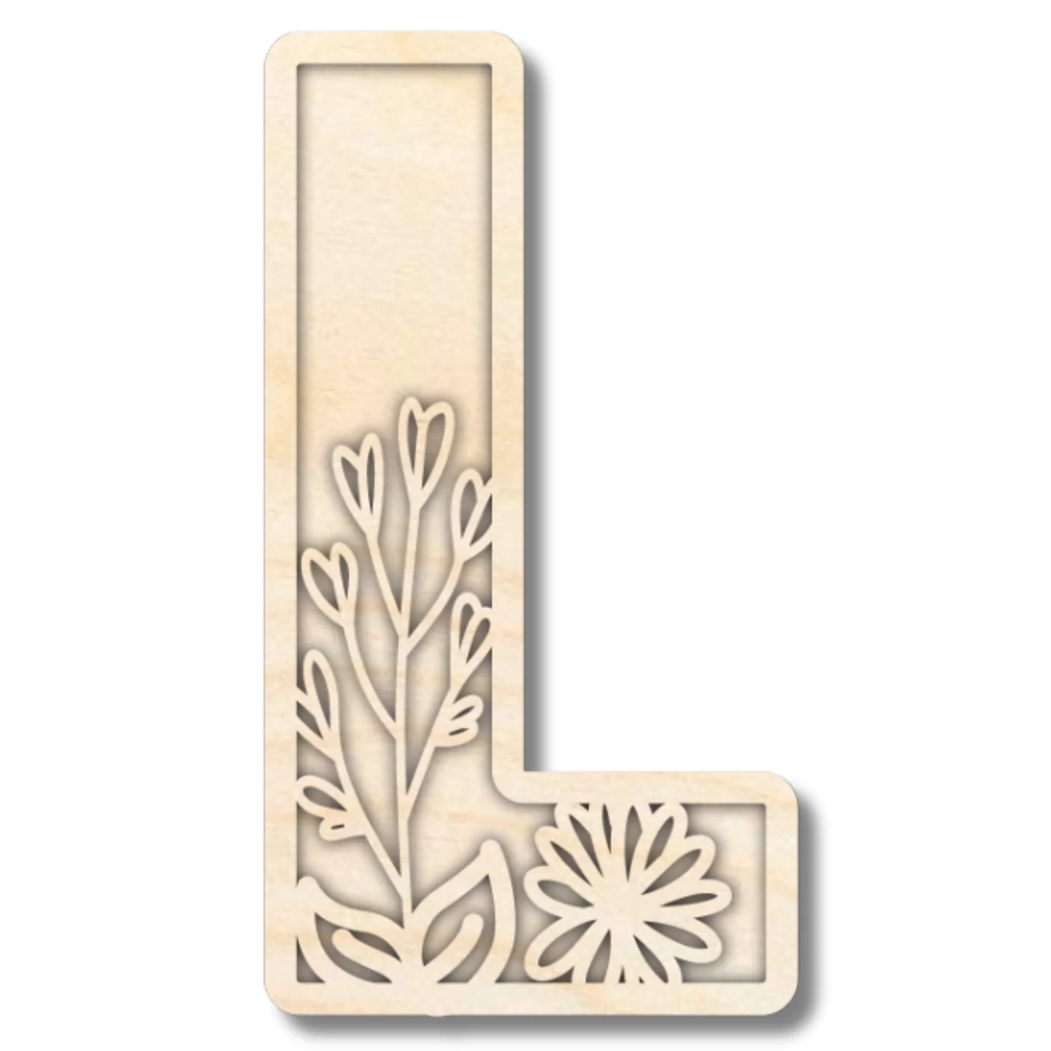 Unfinished Wood Layered Themed Letters | Wild Flowers | A-Z | 2 Piece | up to 24" - Image 15