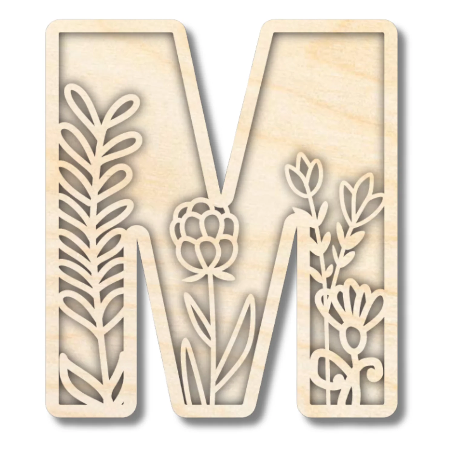 Unfinished Wood Layered Themed Letters | Wild Flowers | A-Z | 2 Piece | up to 24" - Image 16