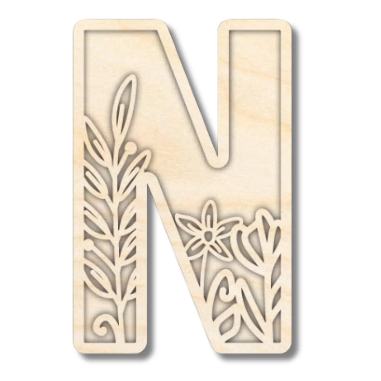 Unfinished Wood Layered Themed Letters | Wild Flowers | A-Z | 2 Piece | up to 24" - Image 17
