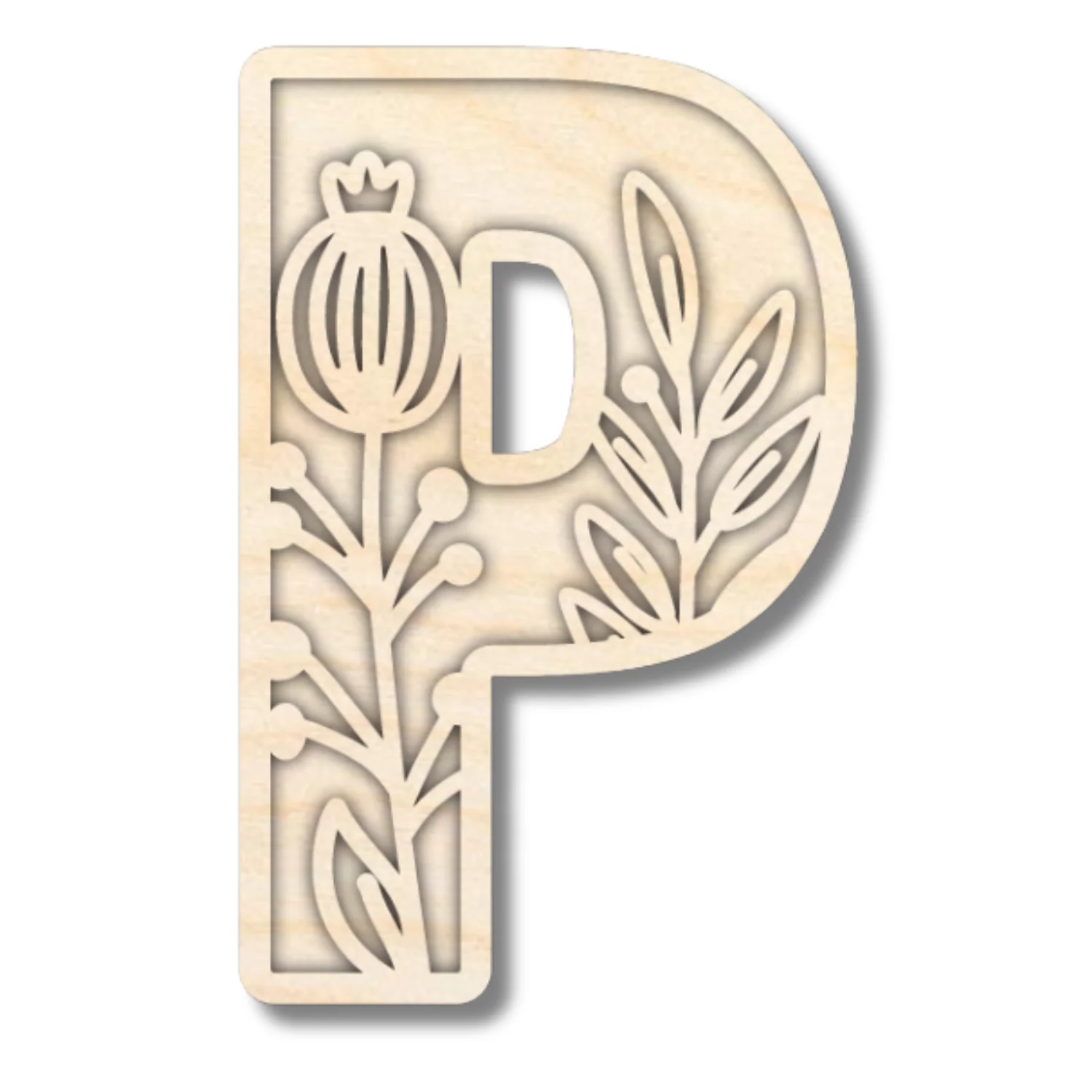 Unfinished Wood Layered Themed Letters | Wild Flowers | A-Z | 2 Piece | up to 24" - Image 19