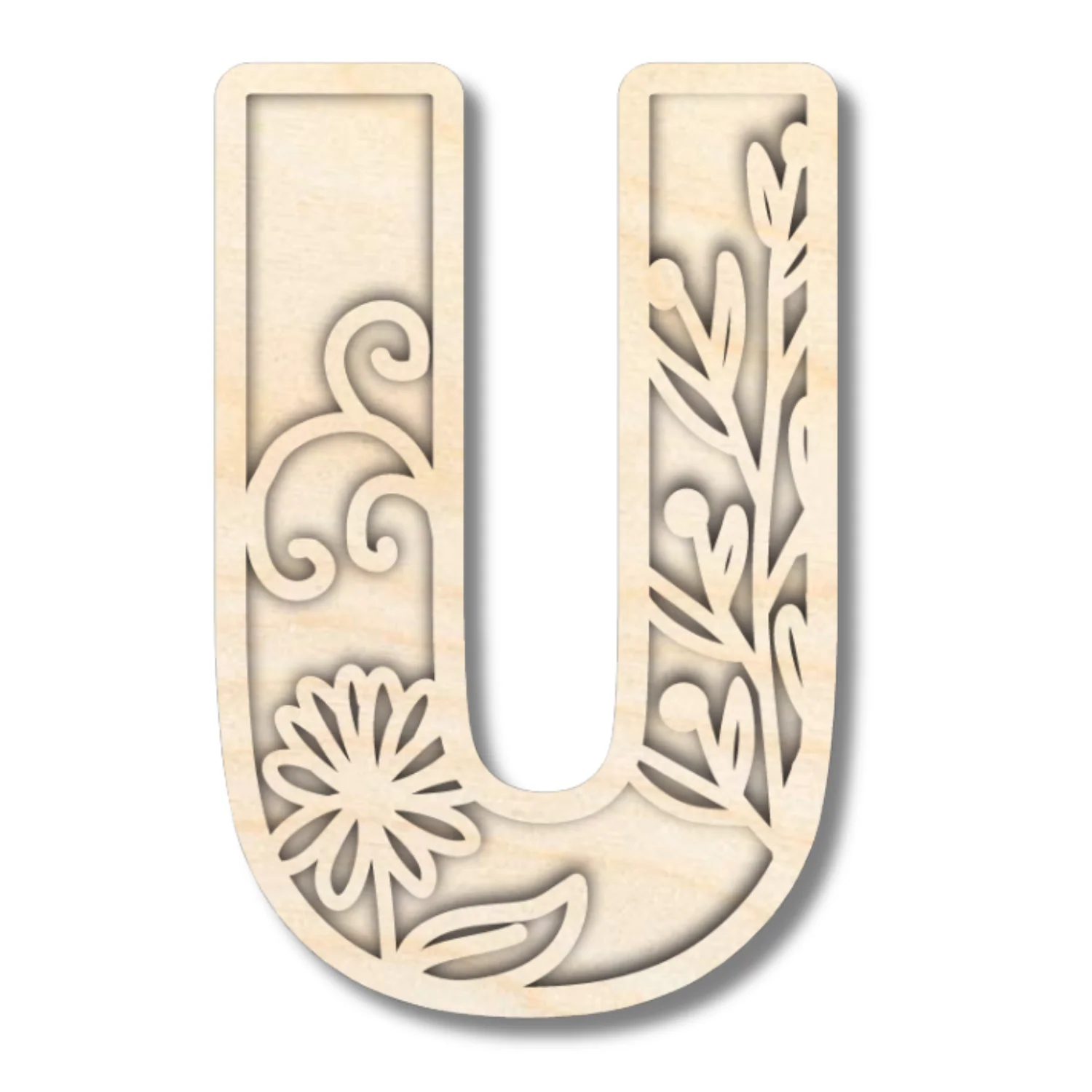 Unfinished Wood Layered Themed Letters | Wild Flowers | A-Z | 2 Piece | up to 24" - Image 24