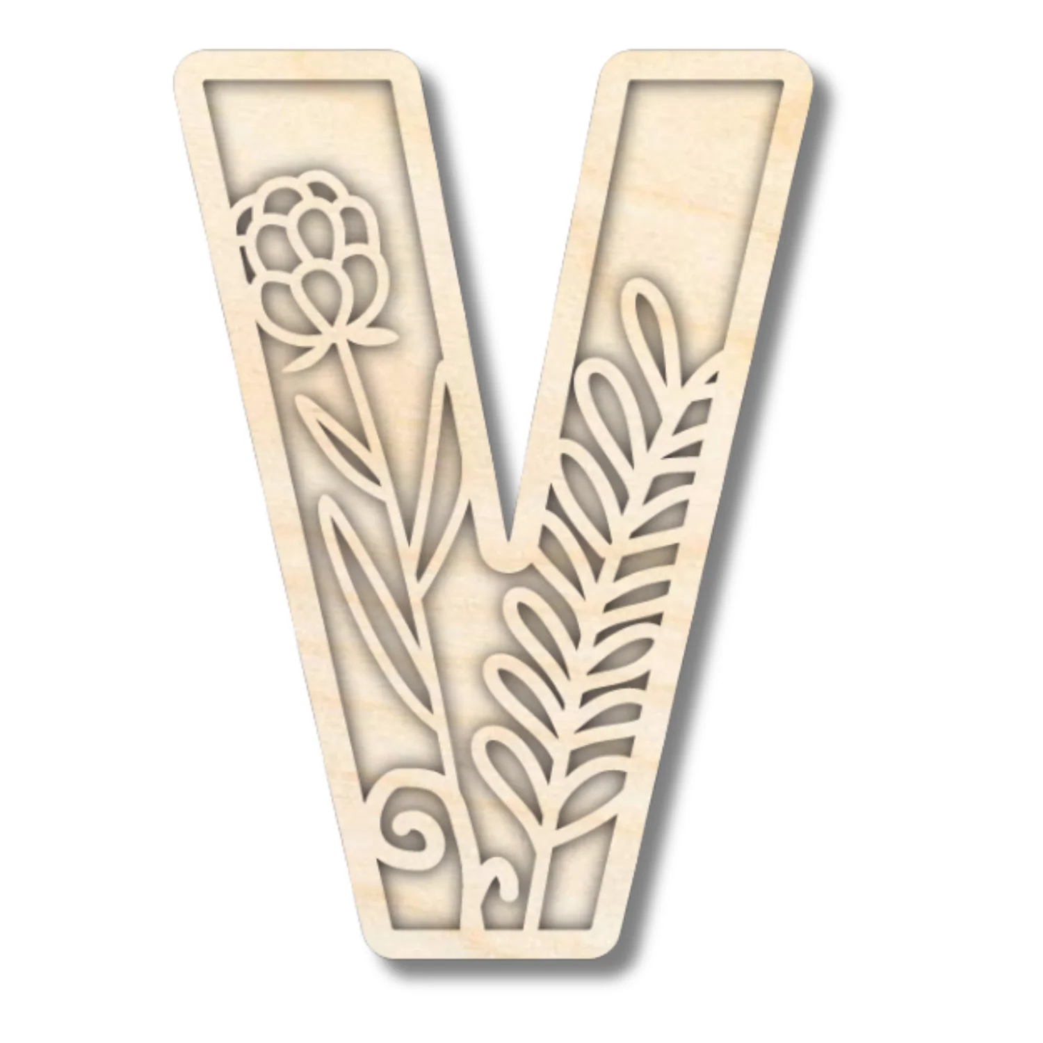 Unfinished Wood Layered Themed Letters | Wild Flowers | A-Z | 2 Piece | up to 24" - Image 25