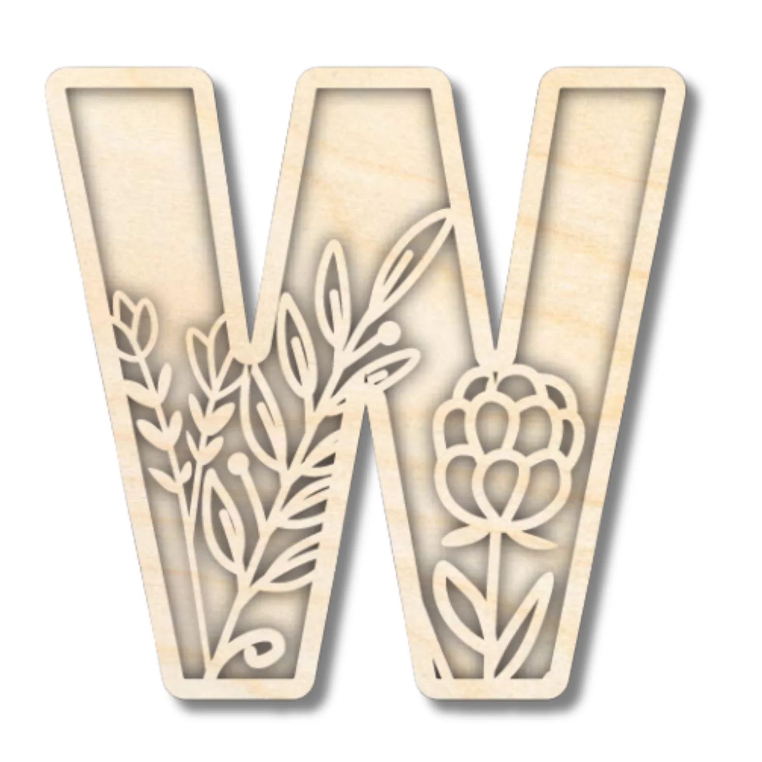 Unfinished Wood Layered Themed Letters | Wild Flowers | A-Z | 2 Piece | up to 24" - Image 26