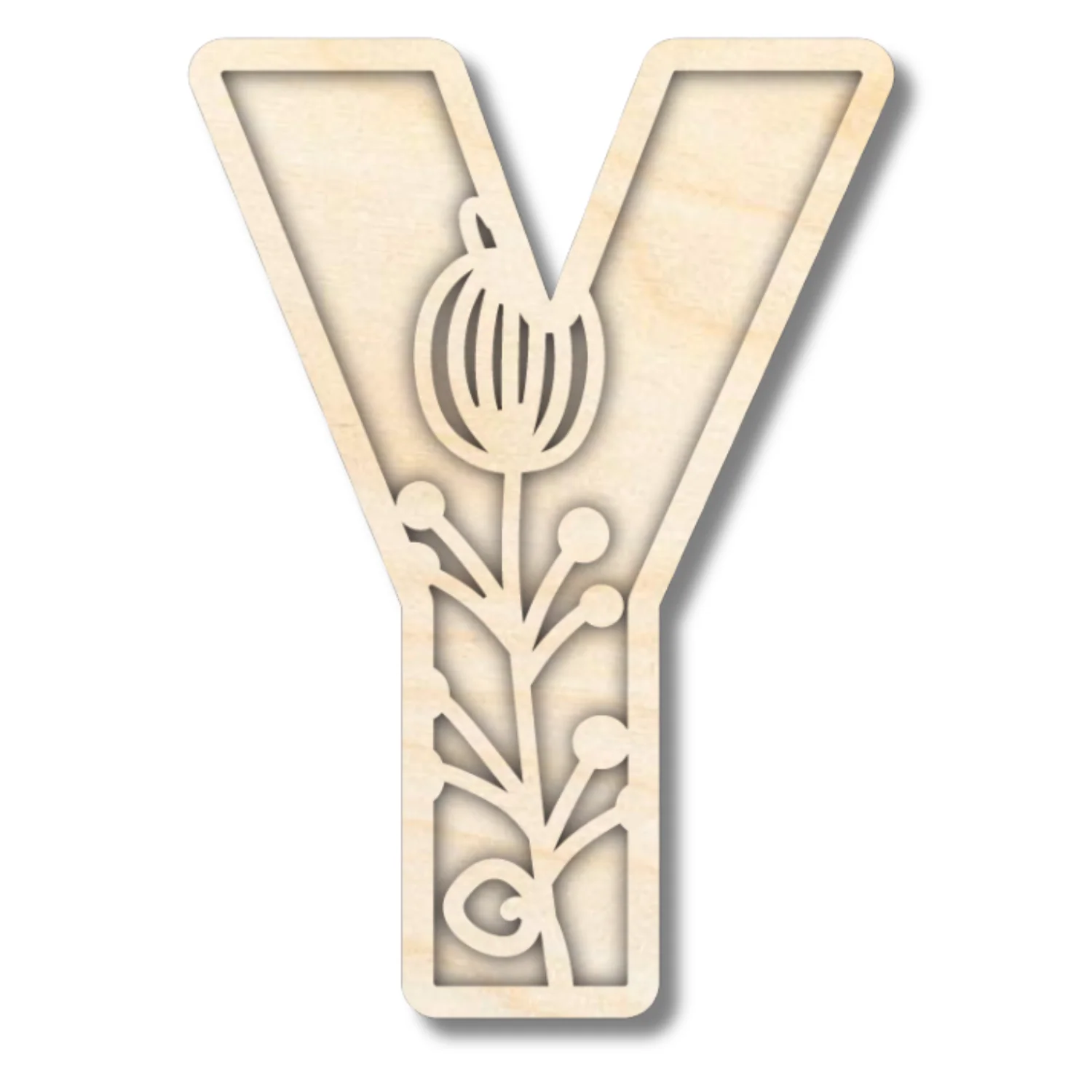 Unfinished Wood Layered Themed Letters | Wild Flowers | A-Z | 2 Piece | up to 24" - Image 28