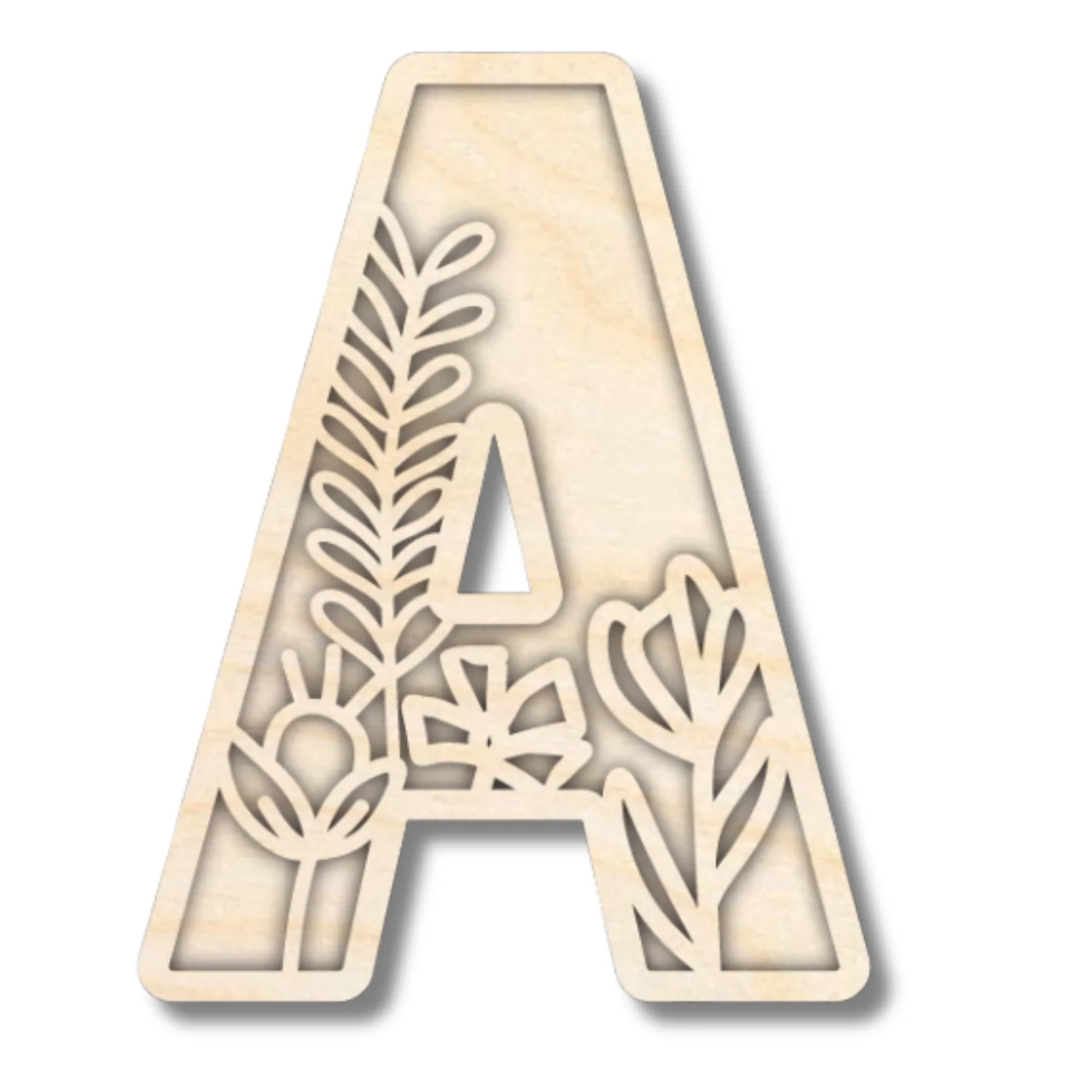Unfinished Wood Layered Themed Letters | Wild Flowers | A-Z | 2 Piece | up to 24" - Image 4