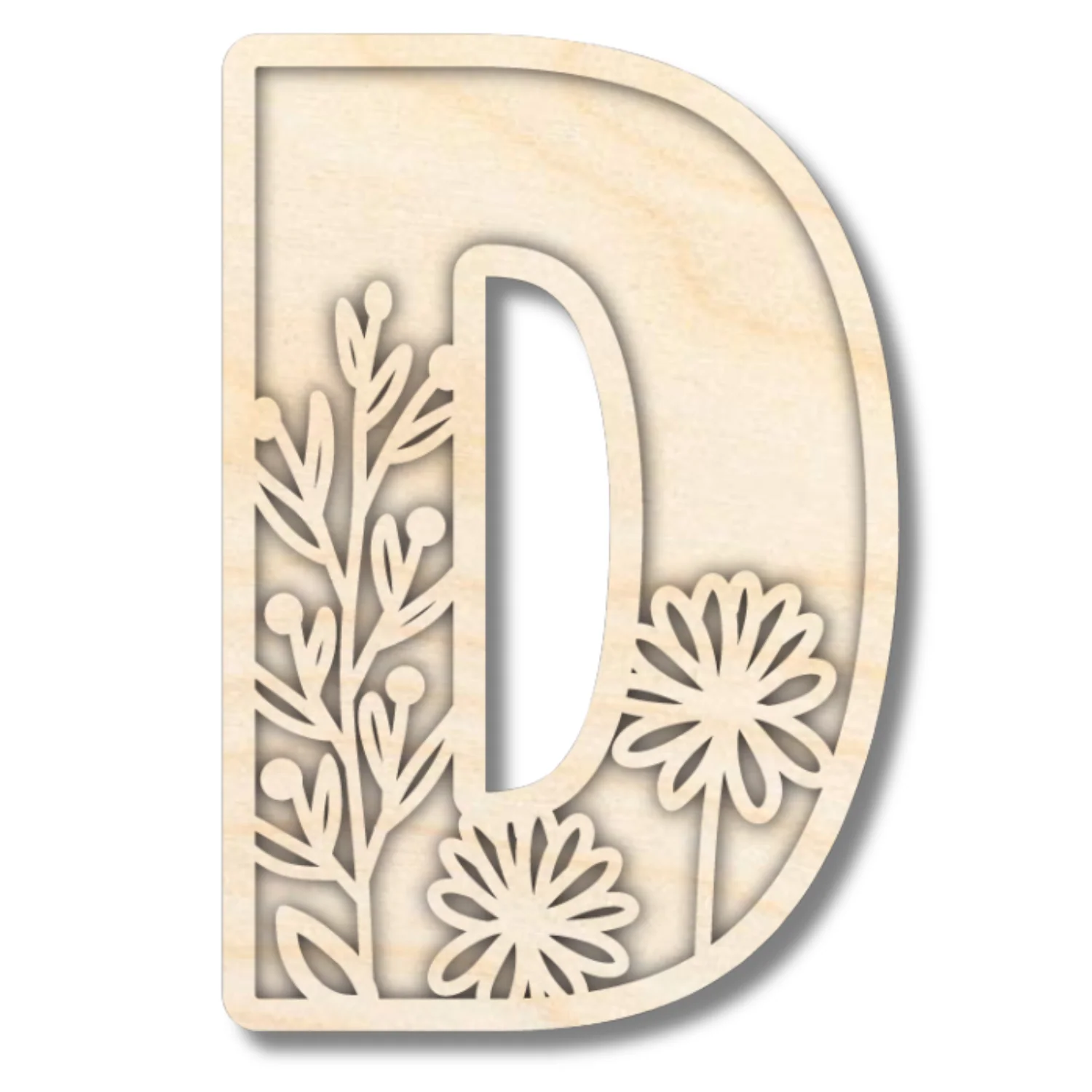 Unfinished Wood Layered Themed Letters | Wild Flowers | A-Z | 2 Piece | up to 24" - Image 7