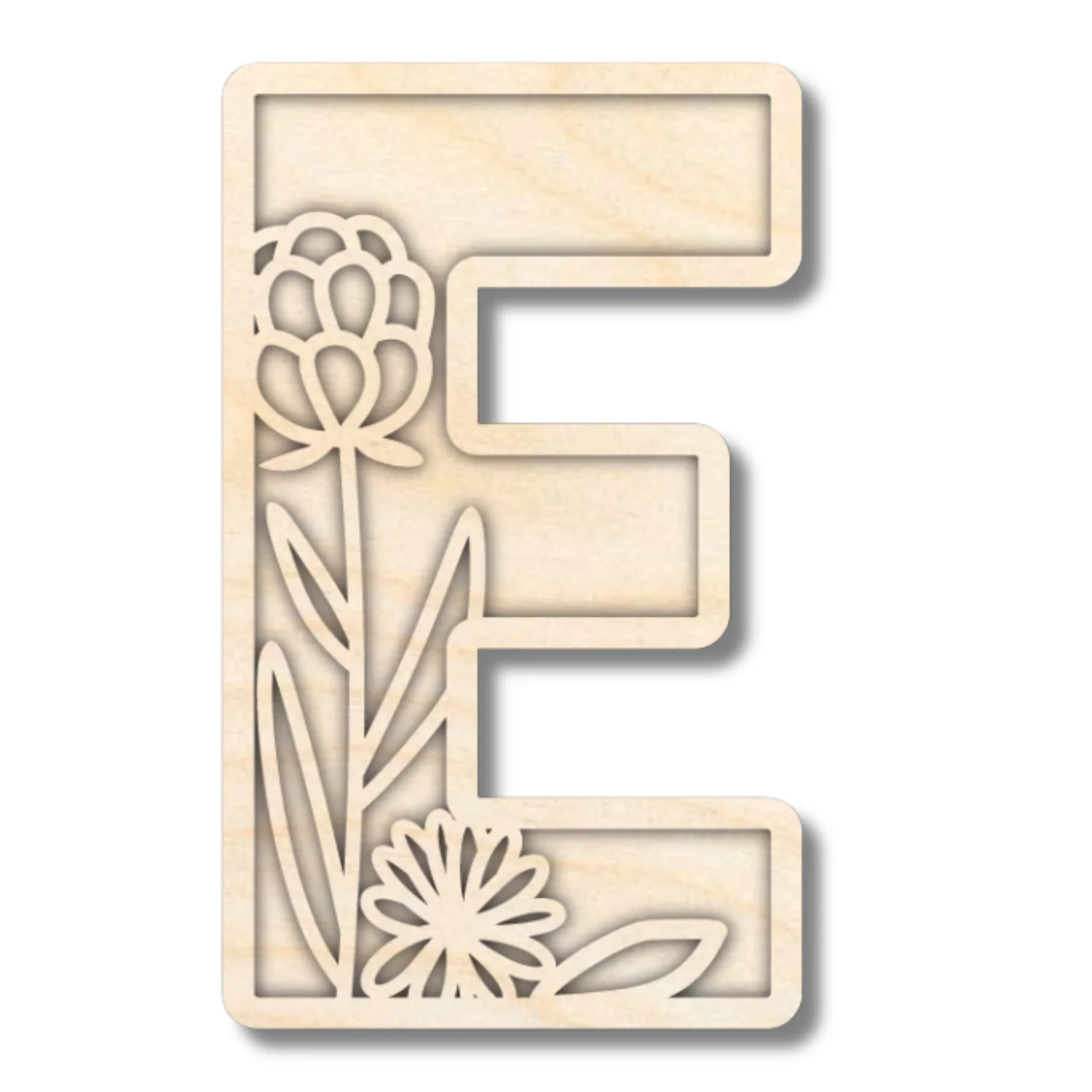 Unfinished Wood Layered Themed Letters | Wild Flowers | A-Z | 2 Piece | up to 24" - Image 8