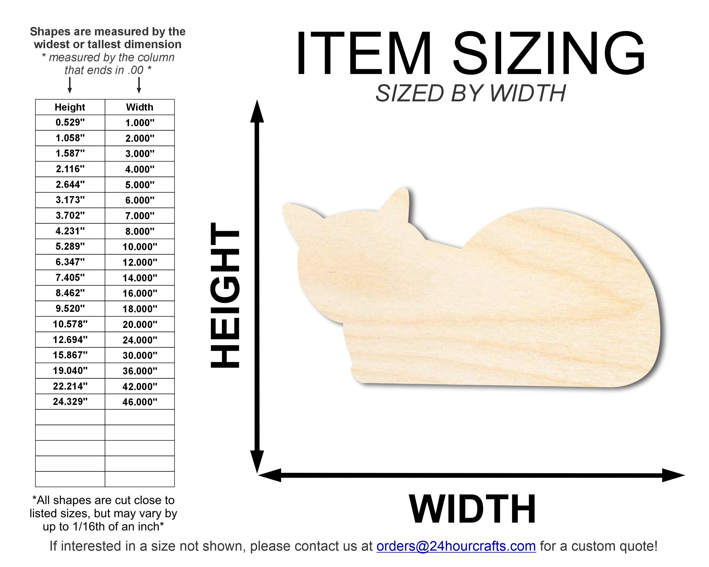 Unfinished Wood Laying Cat Shape | DIY Craft Cutout | up to 46" DIY - Image 2