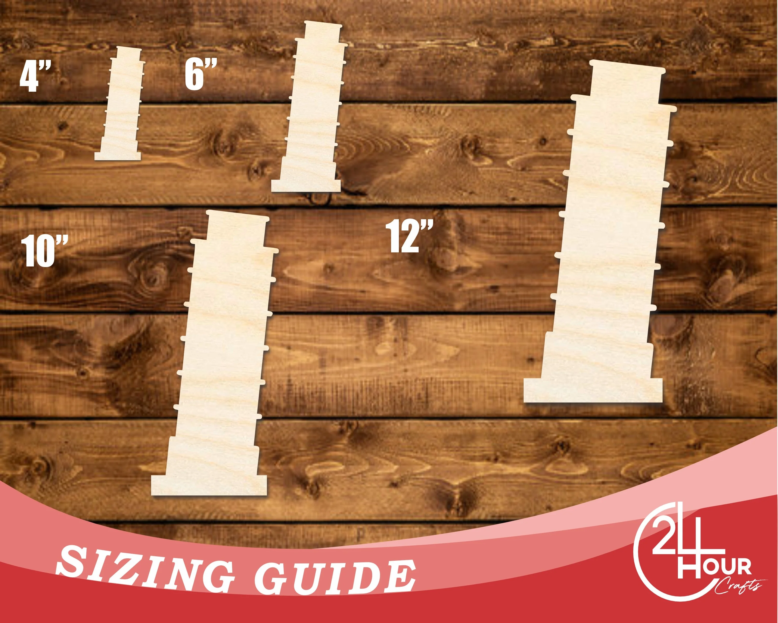 Unfinished Wood Leaning Tower of Pisa Shape | DIY Craft Cutout | up to 46" DIY - Image 3