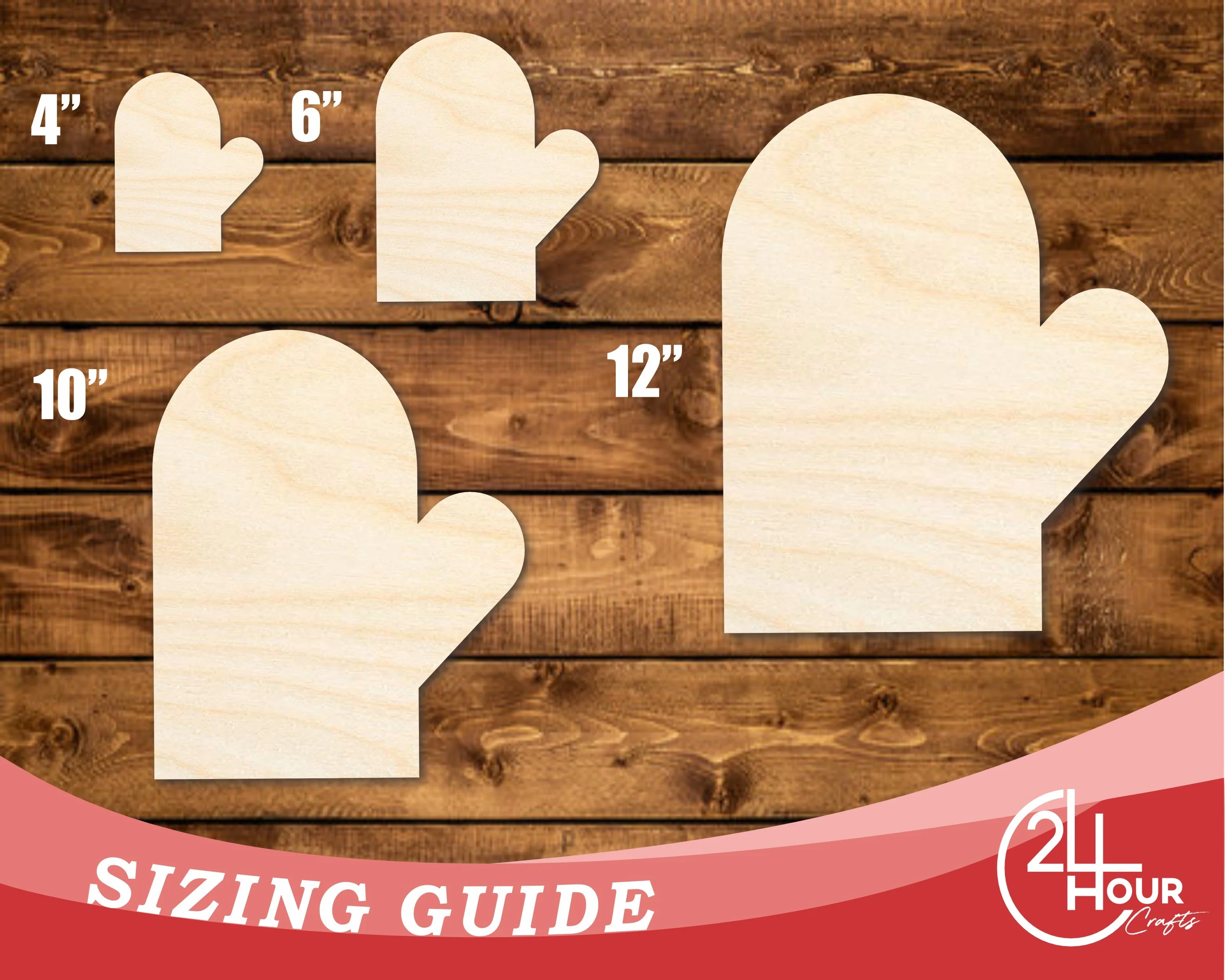 Unfinished Wood Left Oven Mit Shape | DIY Craft Cutout | up to 46" DIY - Image 3