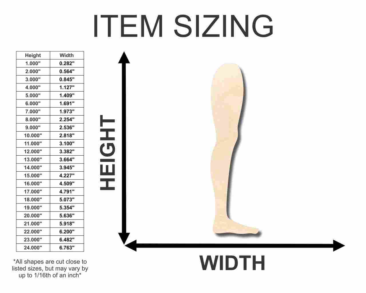 Unfinished Wood Leg Shape - Craft - up to 46" DIY - Image 2