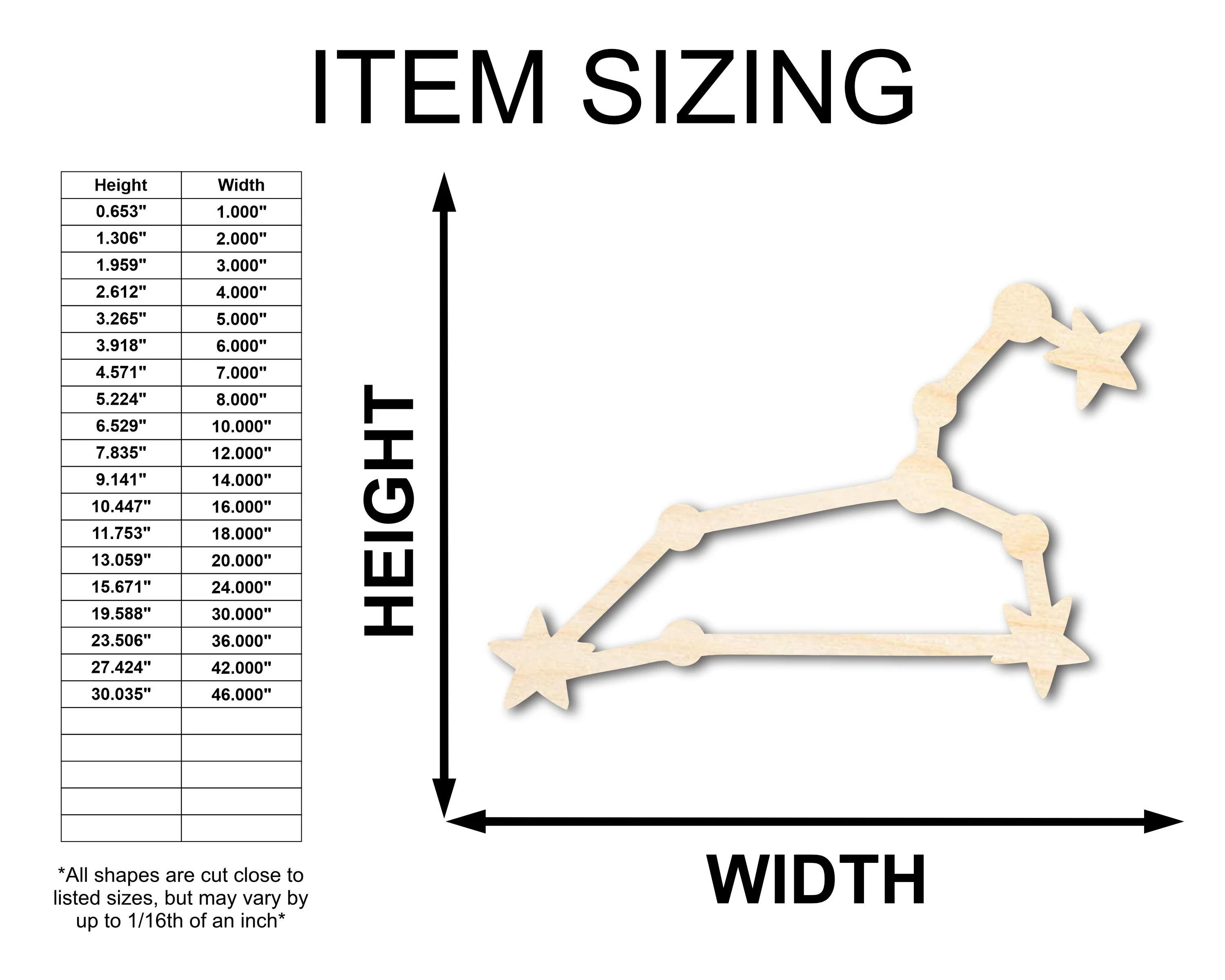Unfinished Wood Leo Constellation Shape - Zodiac Craft - up to 46" - Image 2