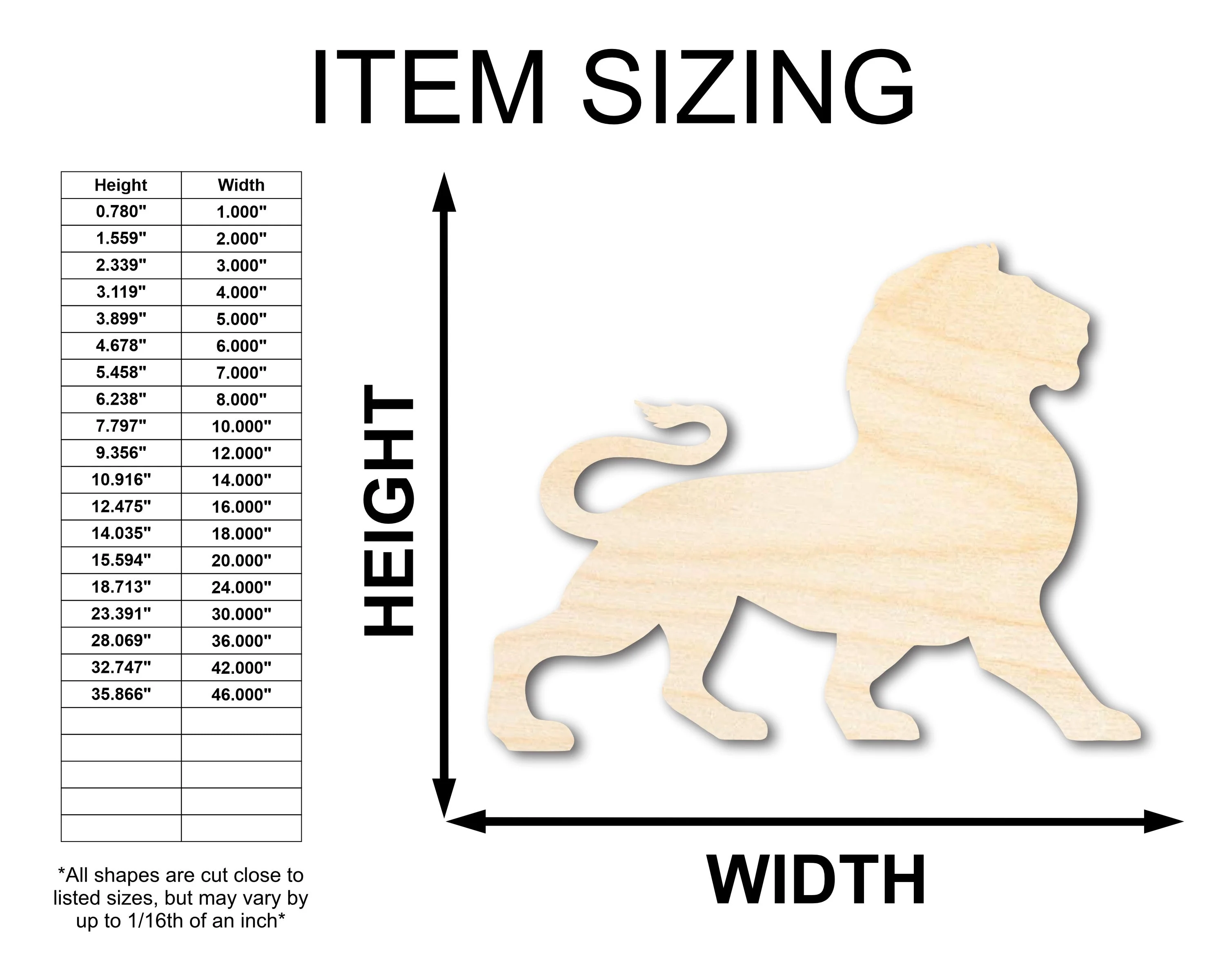 Unfinished Wood Leo Lion Shape - Zodiac Craft - up to 46" - Image 2