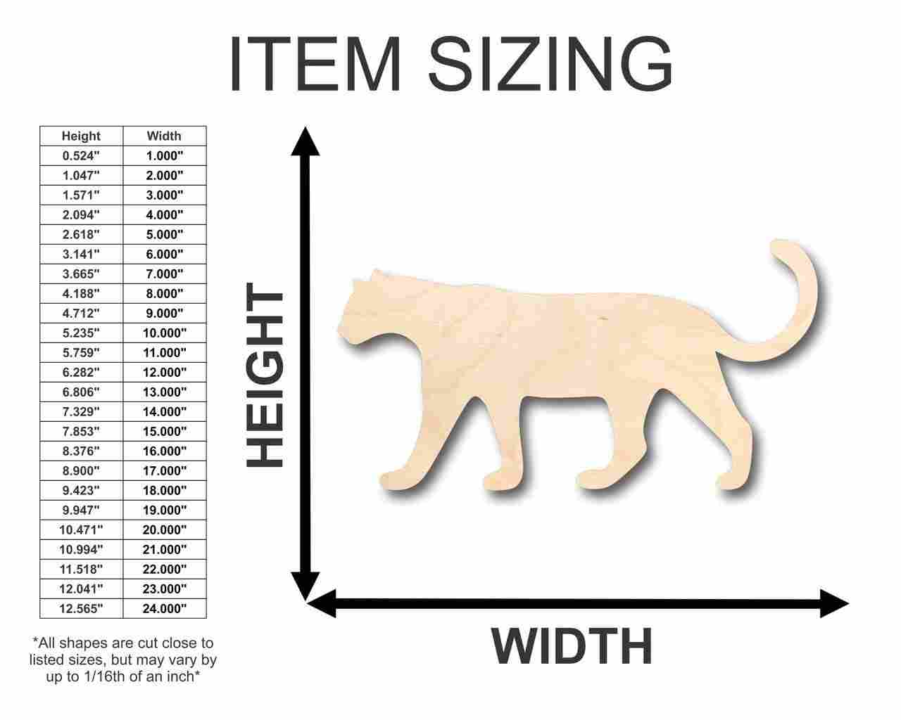 Unfinished Wood Leopard Shape - Animal - Wildlife - Craft - up to 46" DIY - Image 2
