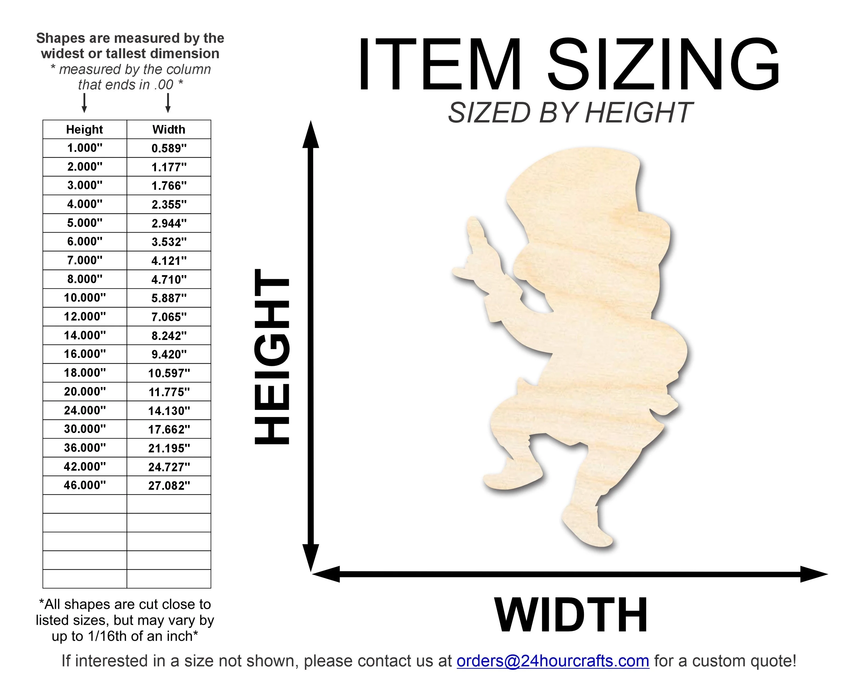 Unfinished Wood Leprechaun Shape | DIY Craft Cutout | up to 46" DIY - Image 2