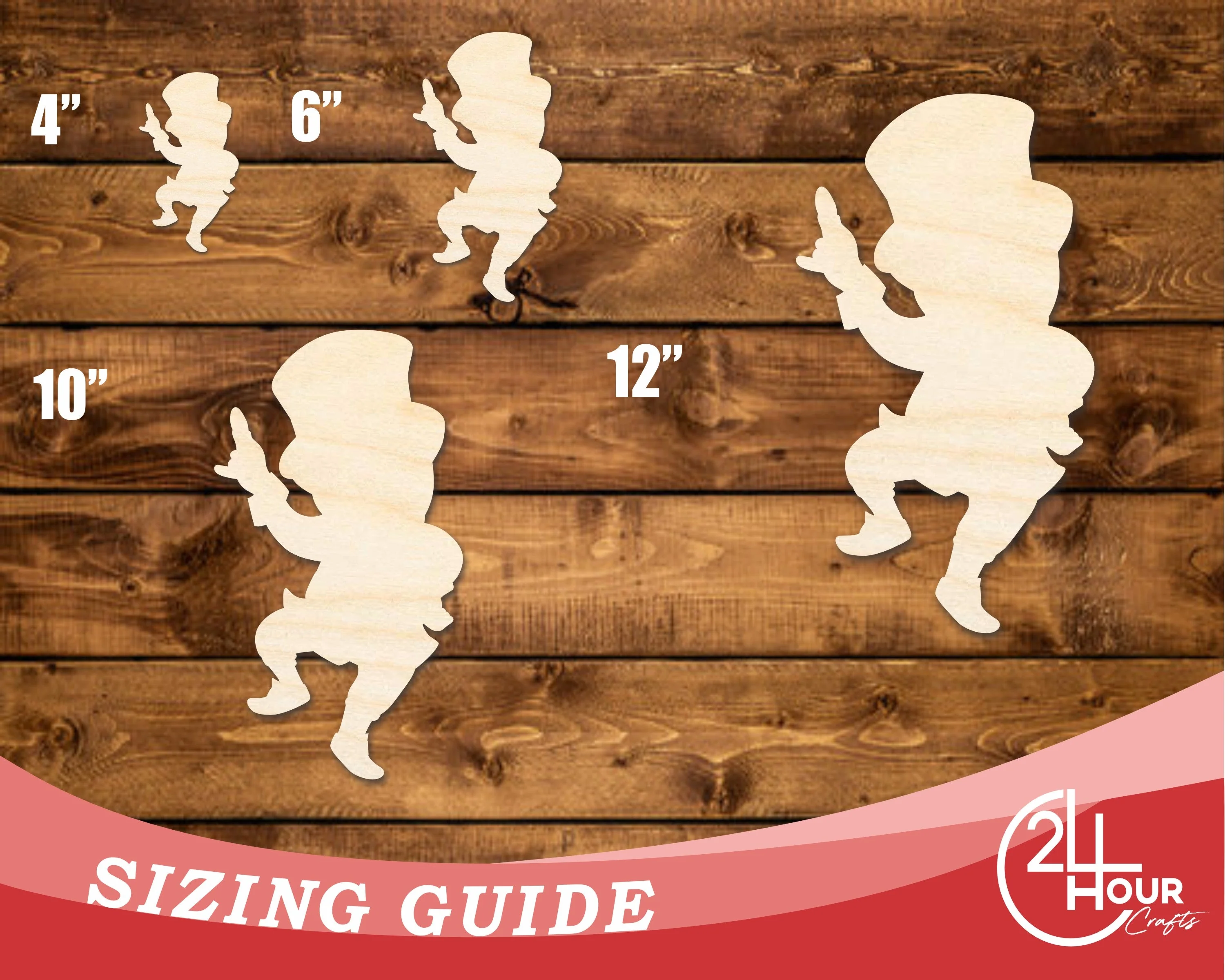 Unfinished Wood Leprechaun Shape | DIY Craft Cutout | up to 46" DIY - Image 3