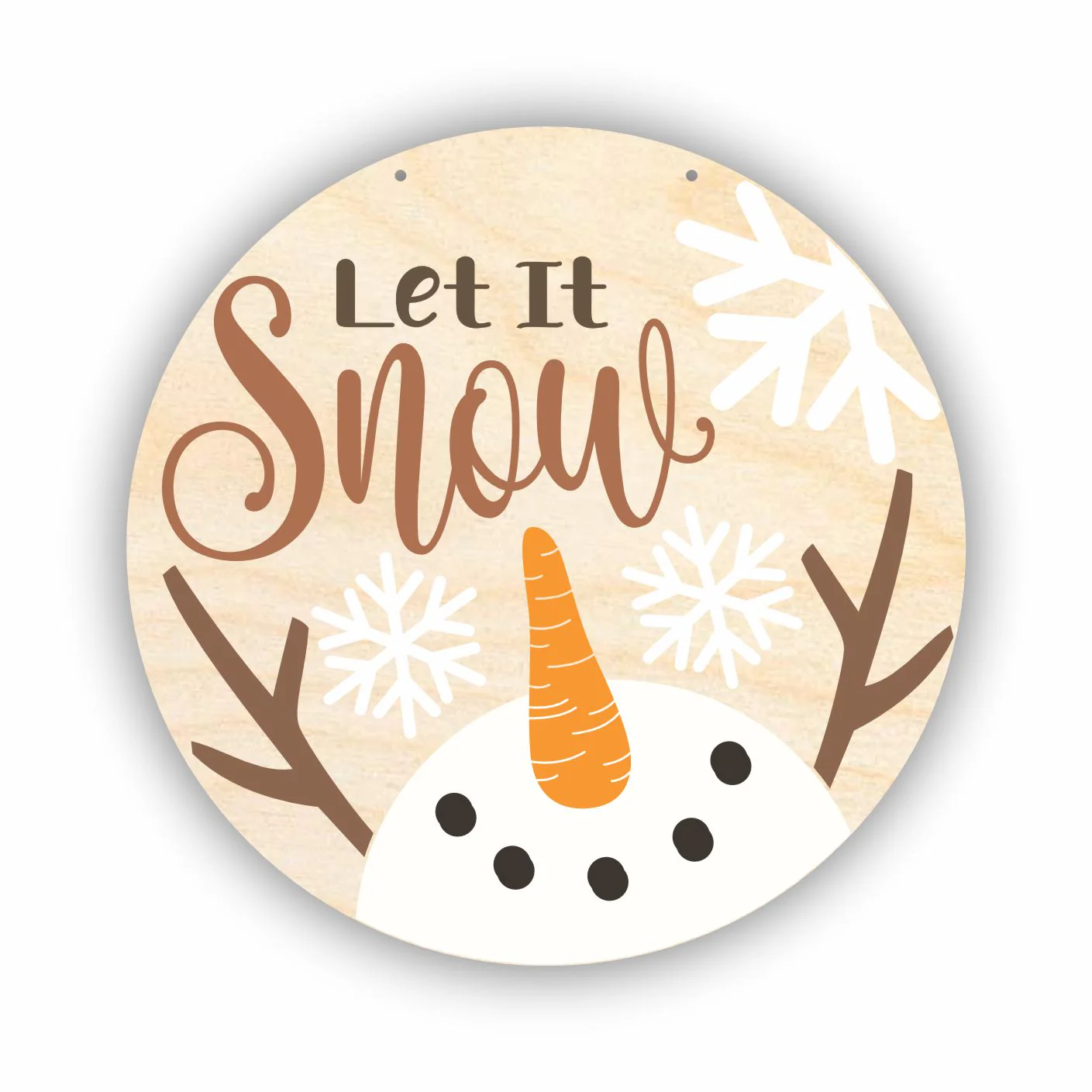 Unfinished Wood Let It Snow Door Sign Kit | Wood Craft Cutouts | 1/4" Thick | - Image 2