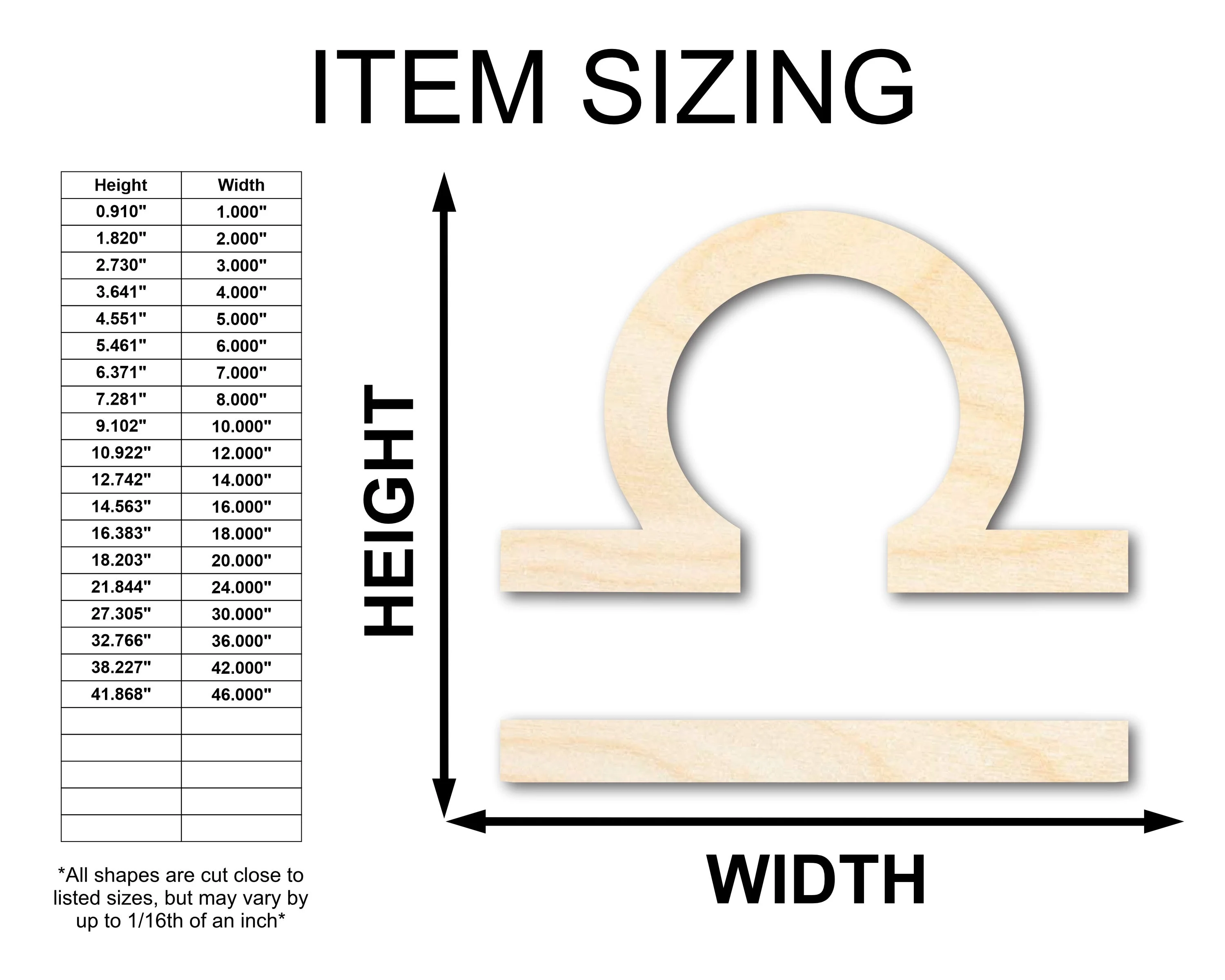 Unfinished Wood Libra Sign Shape - Zodiac Craft - up to 46" - Image 2