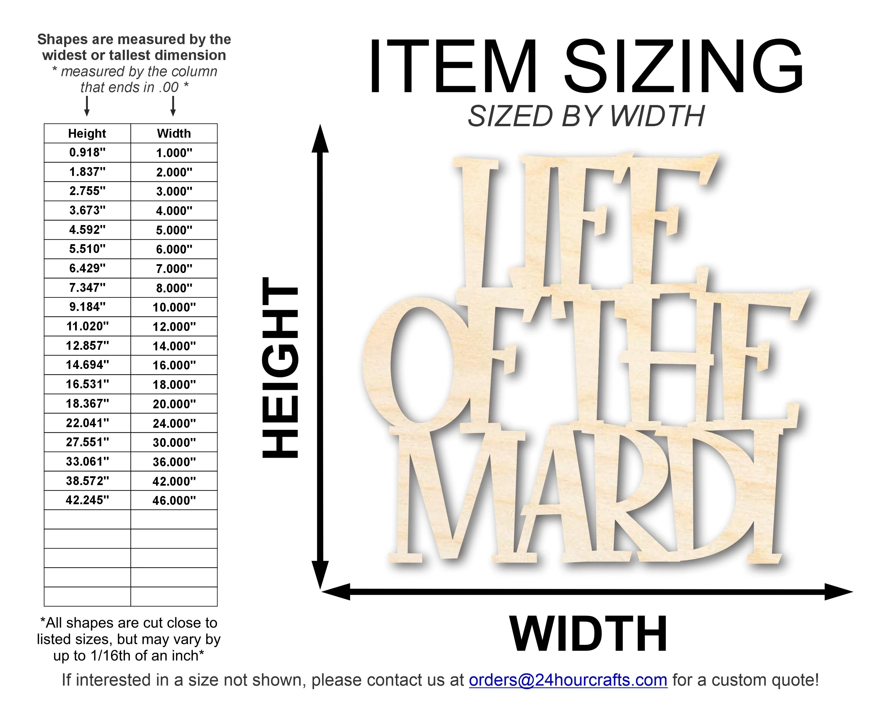 Unfinished Wood Life Of The Mardy Shape | DIY Craft Cutout | up to 46" DIY - Image 2