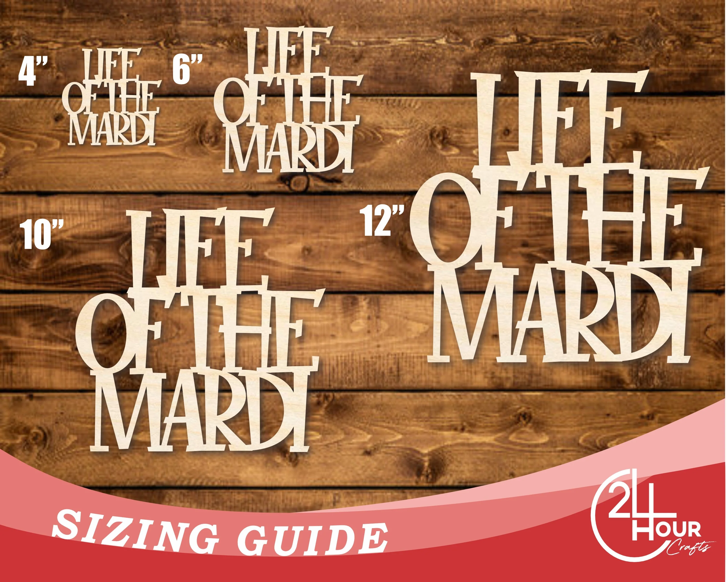 Unfinished Wood Life Of The Mardy Shape | DIY Craft Cutout | up to 46" DIY - Image 3