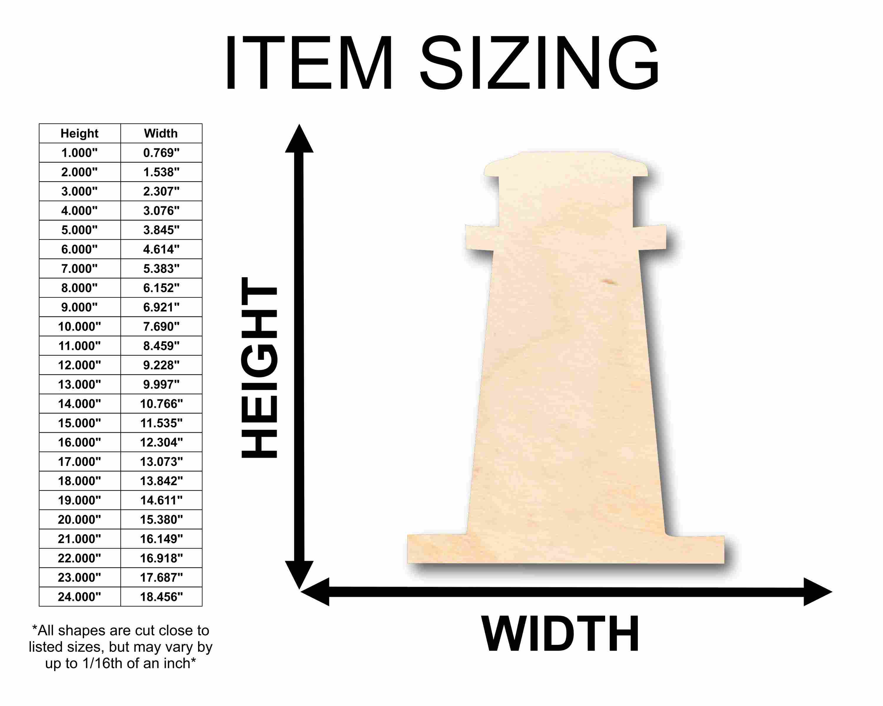 Unfinished Wood Light House Silhouette - Craft- up to 46" DIY - Image 2