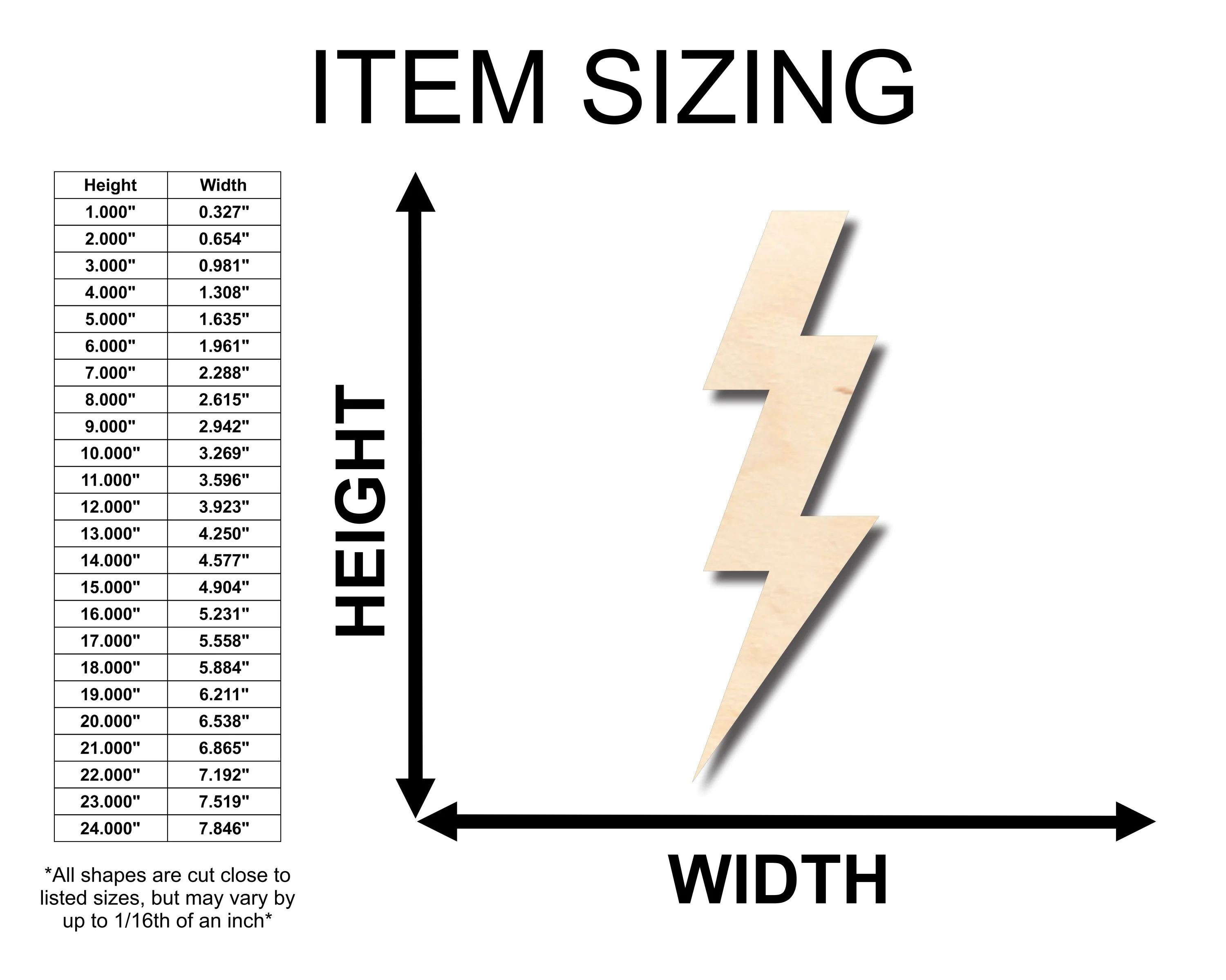 Unfinished Wood Lightening Bolt Shape - Craft - up to 46" DIY - Image 2