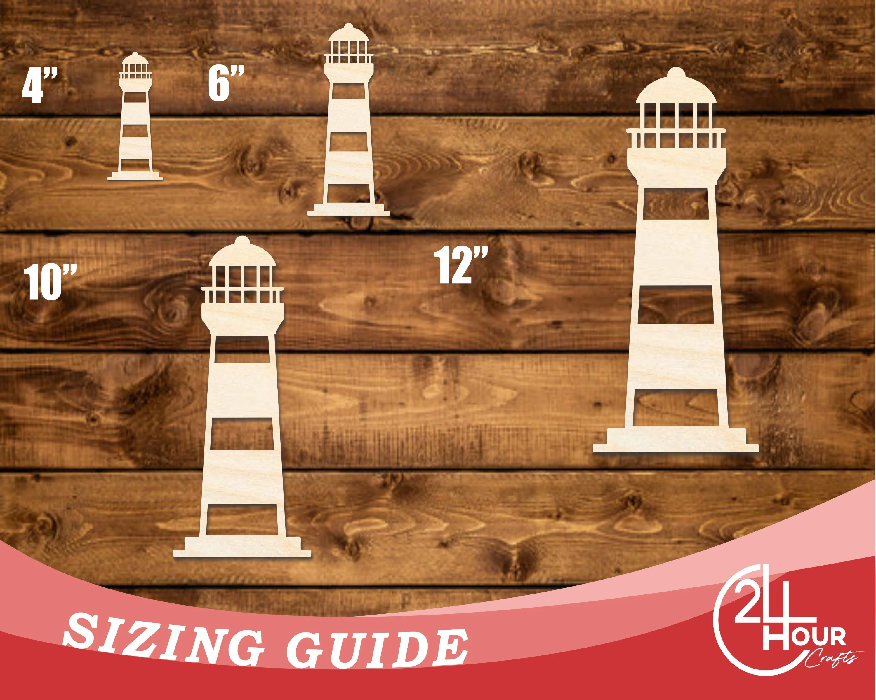 Unfinished Wood Lighthouse Shape | DIY Craft Cutout | up to 46" DIY - Image 3