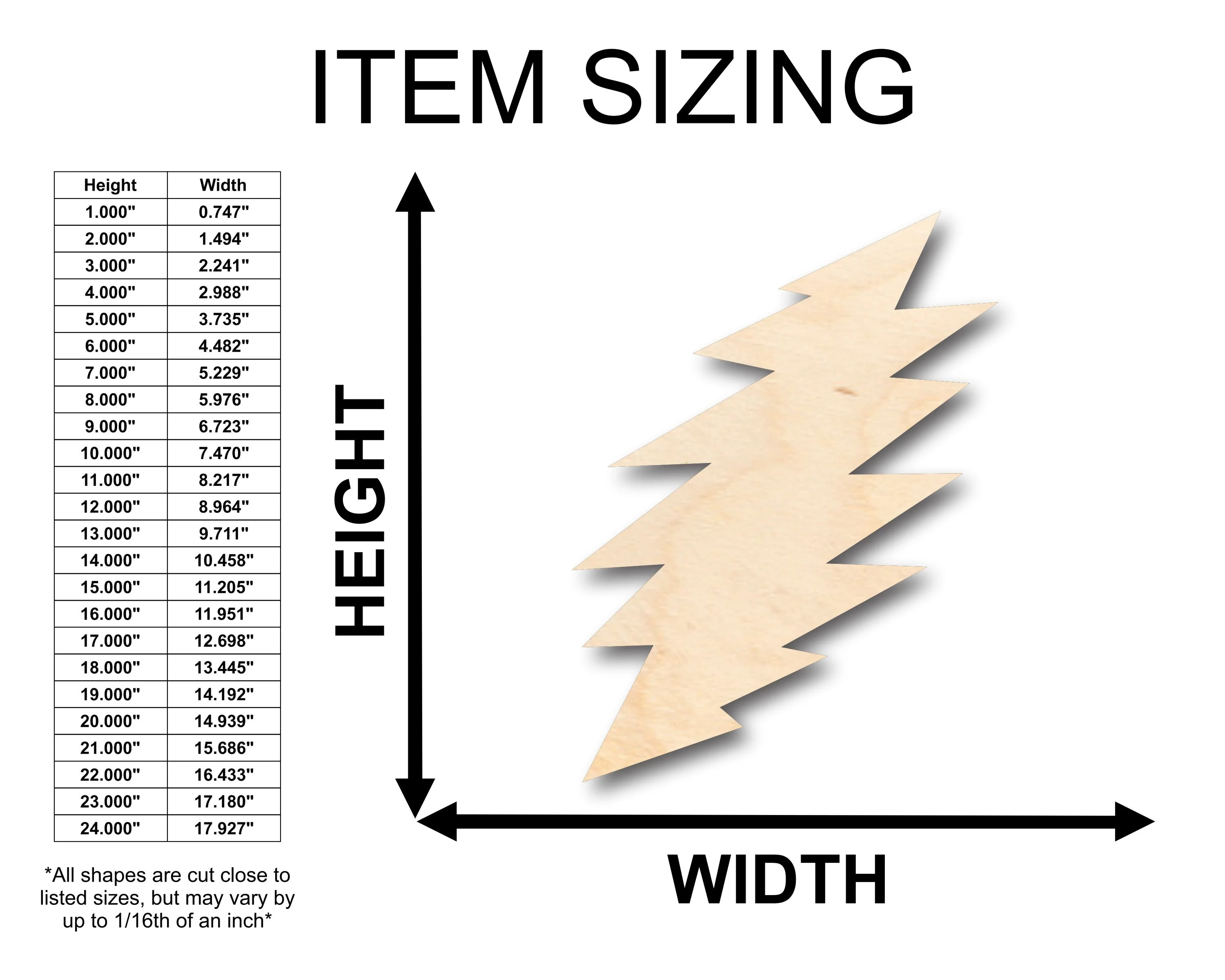 Unfinished Wood Lightning Bolt Shape - Craft - up to 46" DIY - Image 2