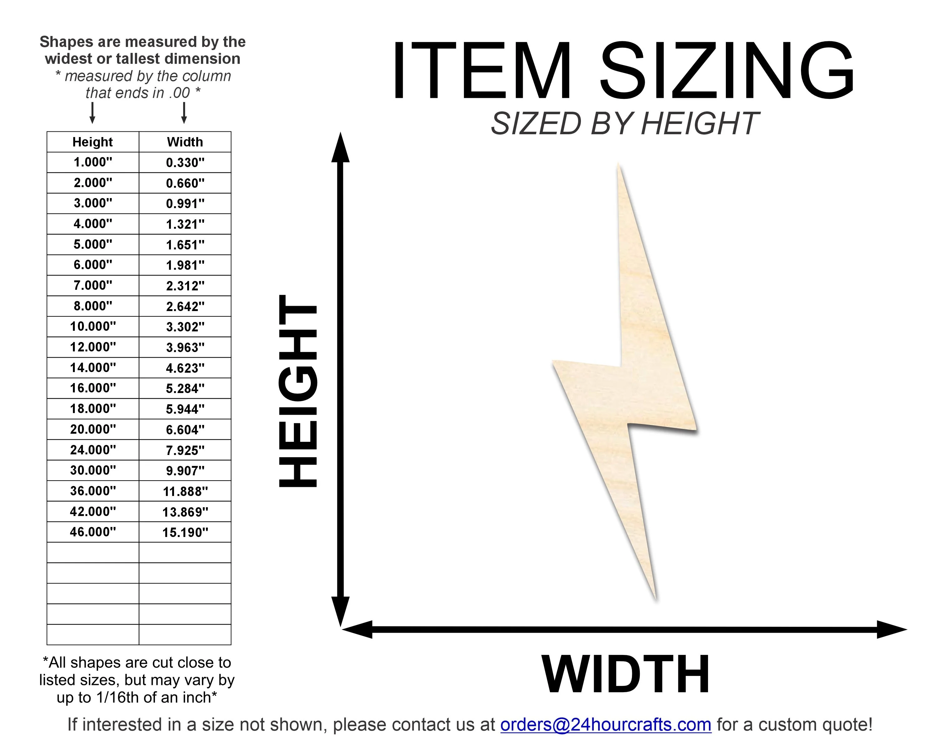 Unfinished Wood Lightning Bolt Shape | DIY Craft Cutout | up to 46" DIY - Image 2
