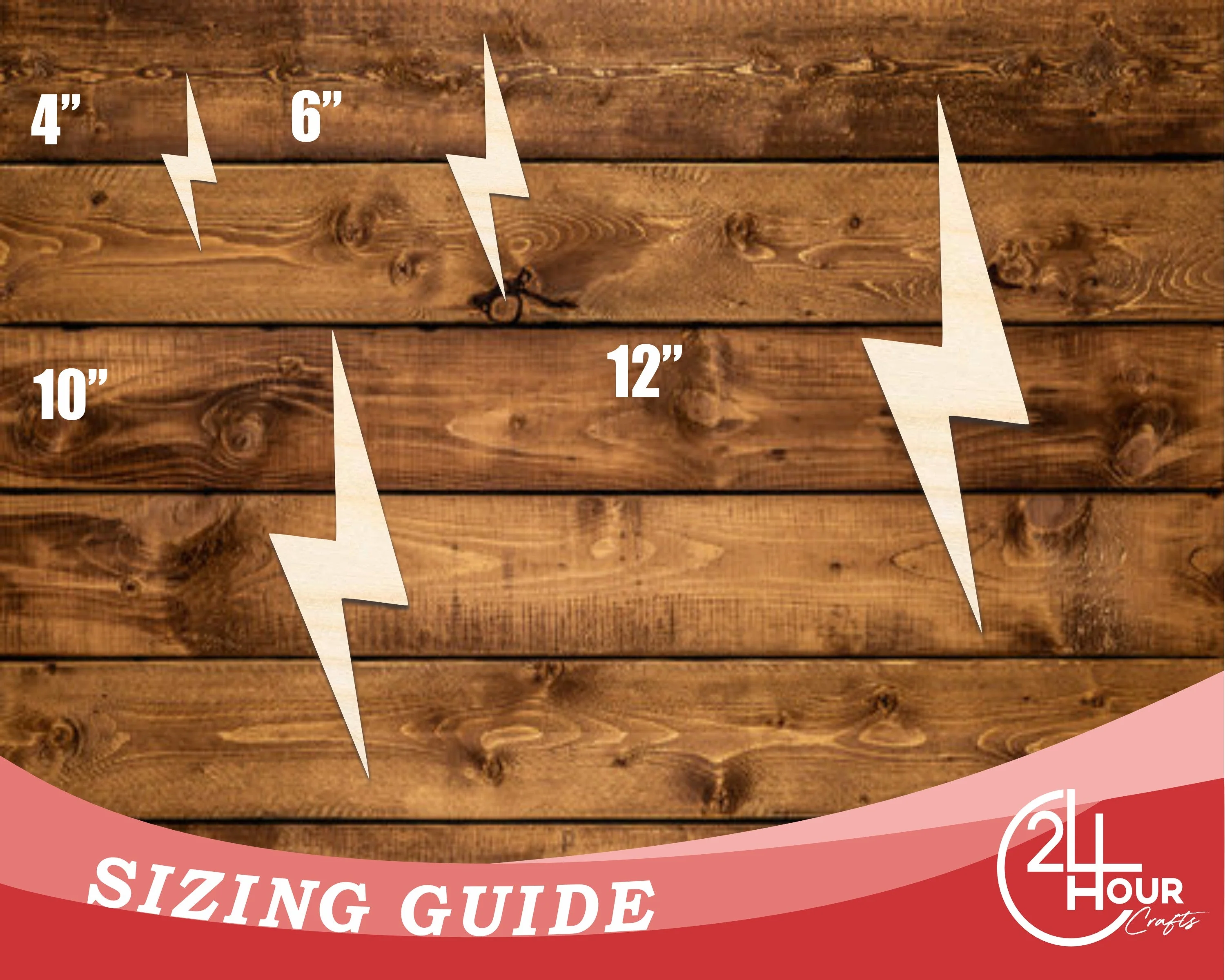 Unfinished Wood Lightning Bolt Shape | DIY Craft Cutout | up to 46" DIY - Image 3