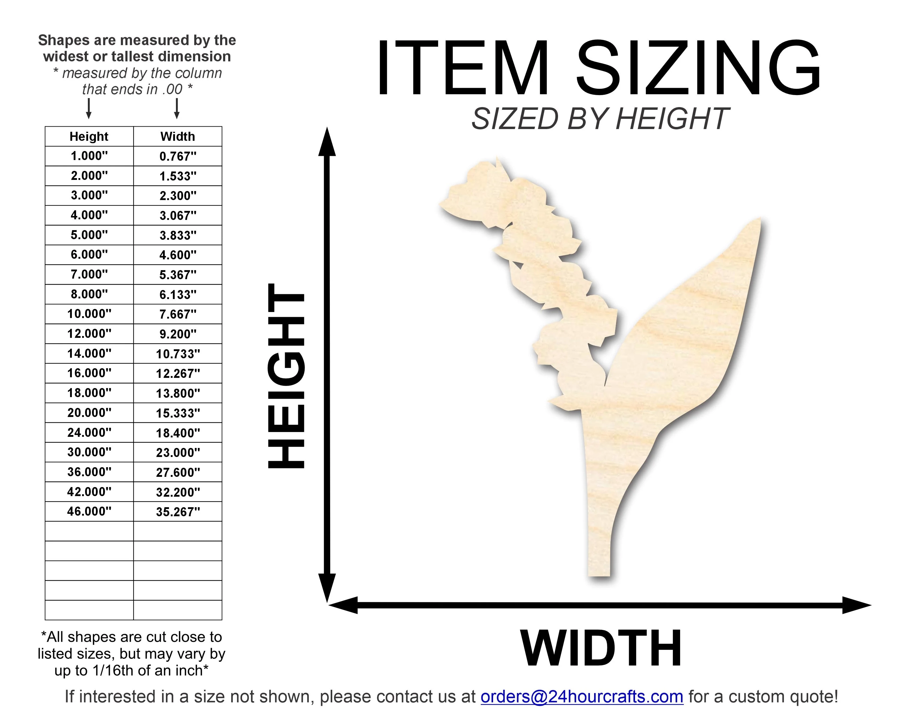 Unfinished Wood Lilly Of The Valley Shape | DIY Craft Cutout | up to 46" DIY - Image 2