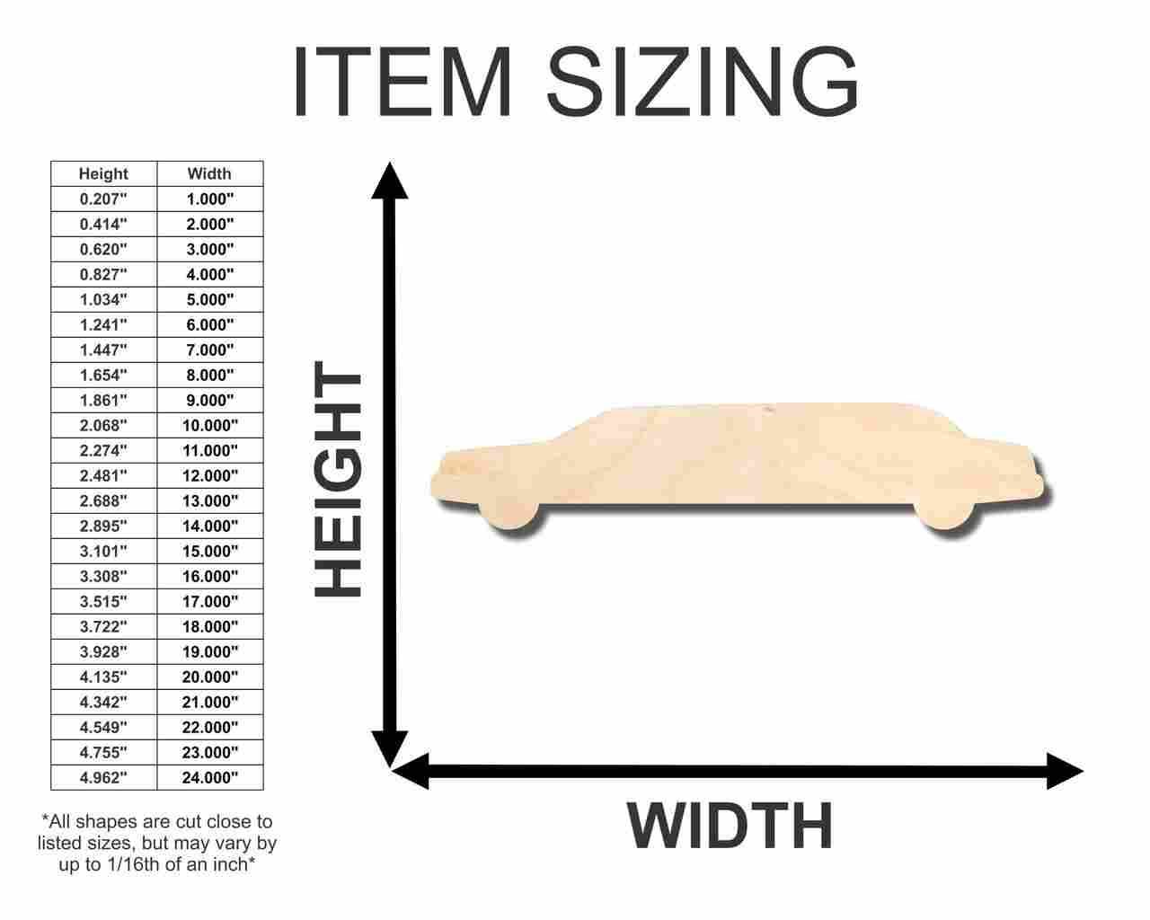 Unfinished Wood Limo Shape - Craft - up to 46" DIY - Image 2