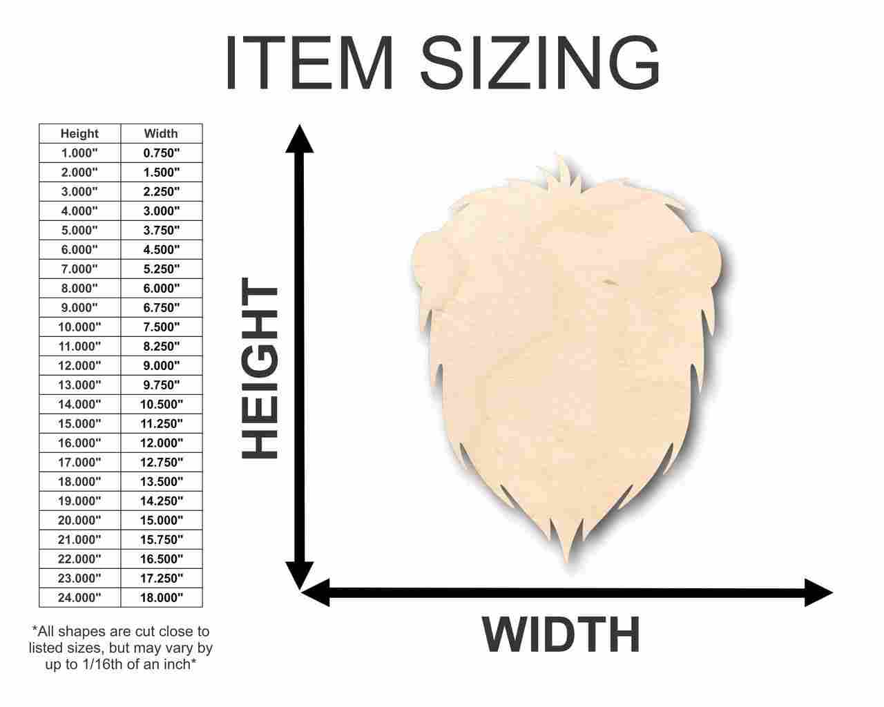 Unfinished Wood Lion Head Shape - Animal - Wildlife - Craft - up to 46" DIY - Image 2