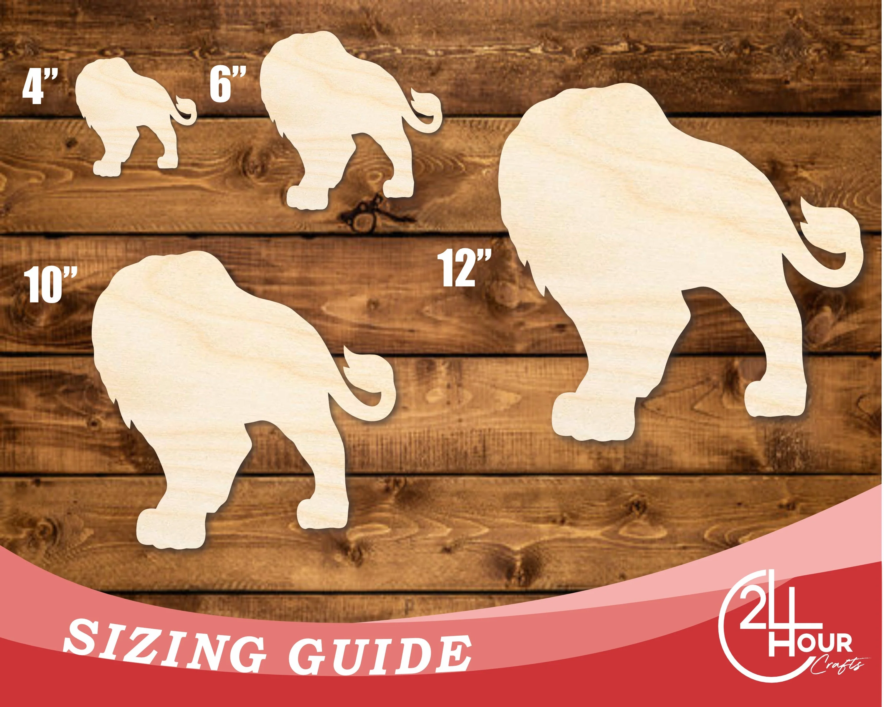 Unfinished Wood Lion Mascot Shape | DIY Craft Cutout | up to 46" DIY - Image 3