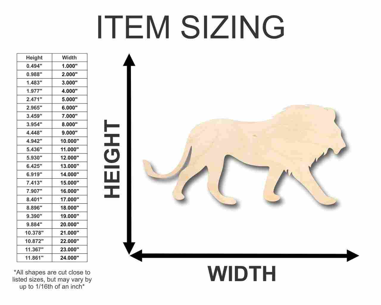 Unfinished Wood Lion Shape - Animal - Wildlife - Craft - up to 46" DIY - Image 2