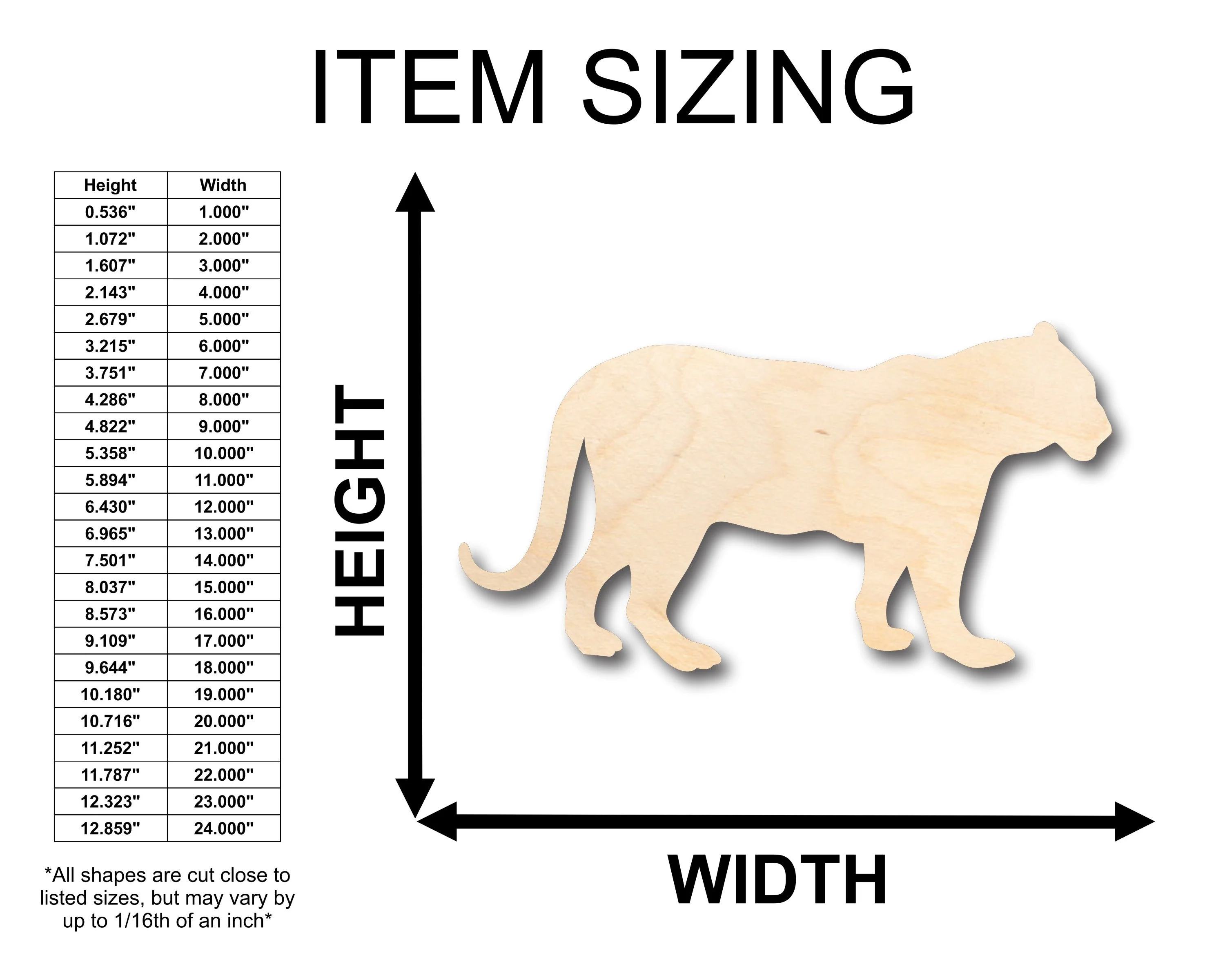Unfinished Wood Lioness Shape - Africa - Craft - up to 46" DIY - Image 2