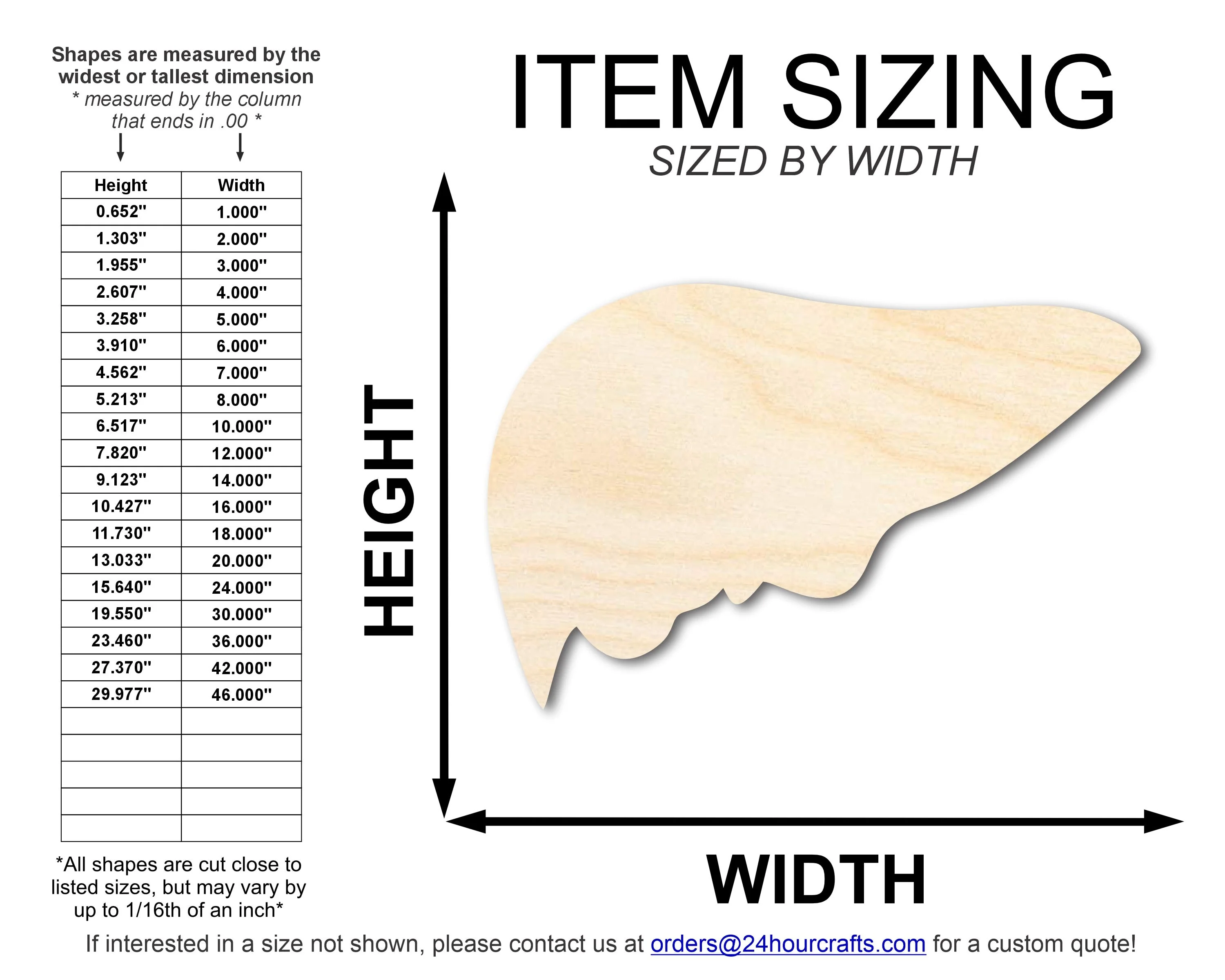 Unfinished Wood Liver Shape | DIY Craft Cutout | up to 46" DIY - Image 2