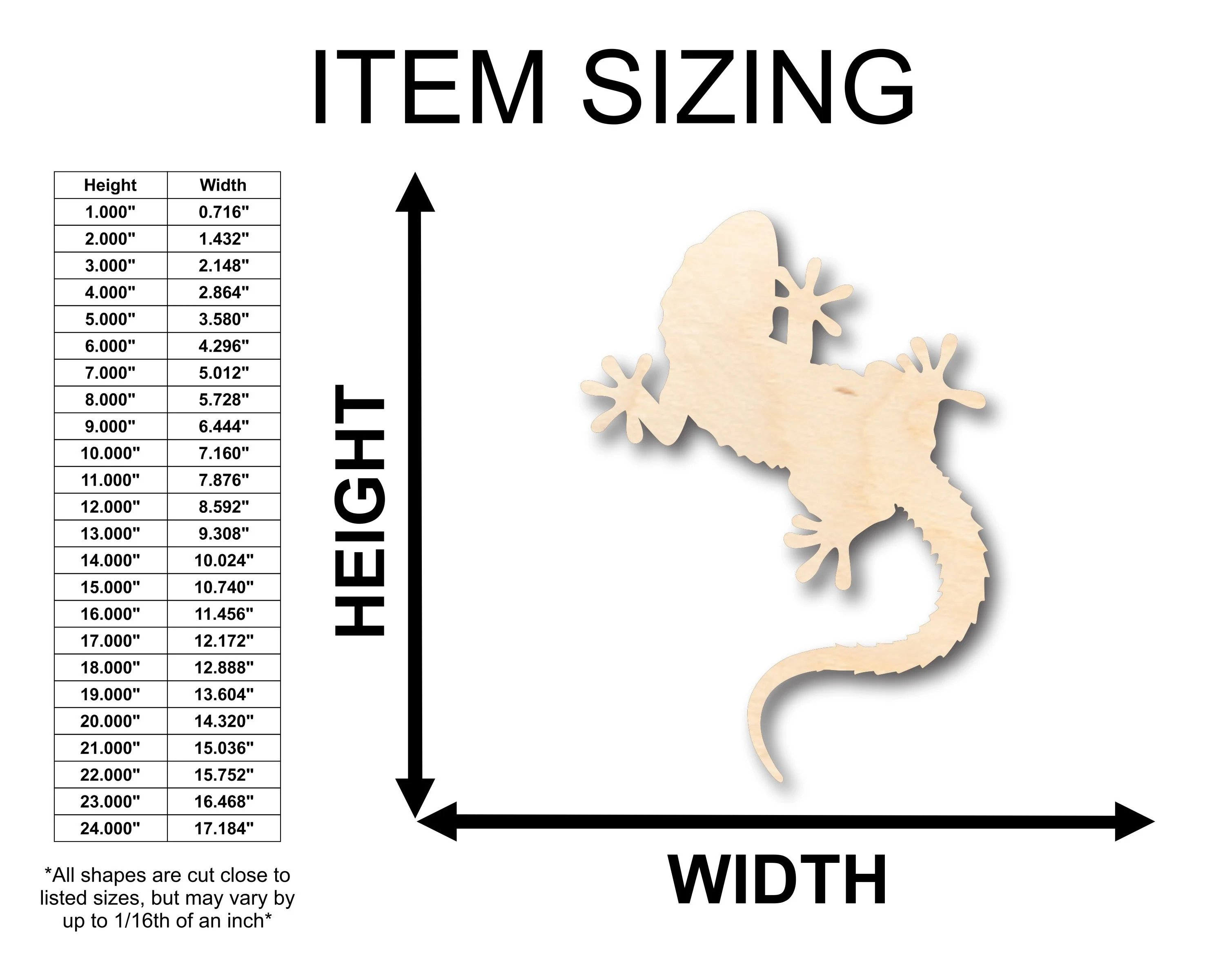 Unfinished Wood Lizard and Gecko Shape - Craft - up to 46" DIY - Image 2