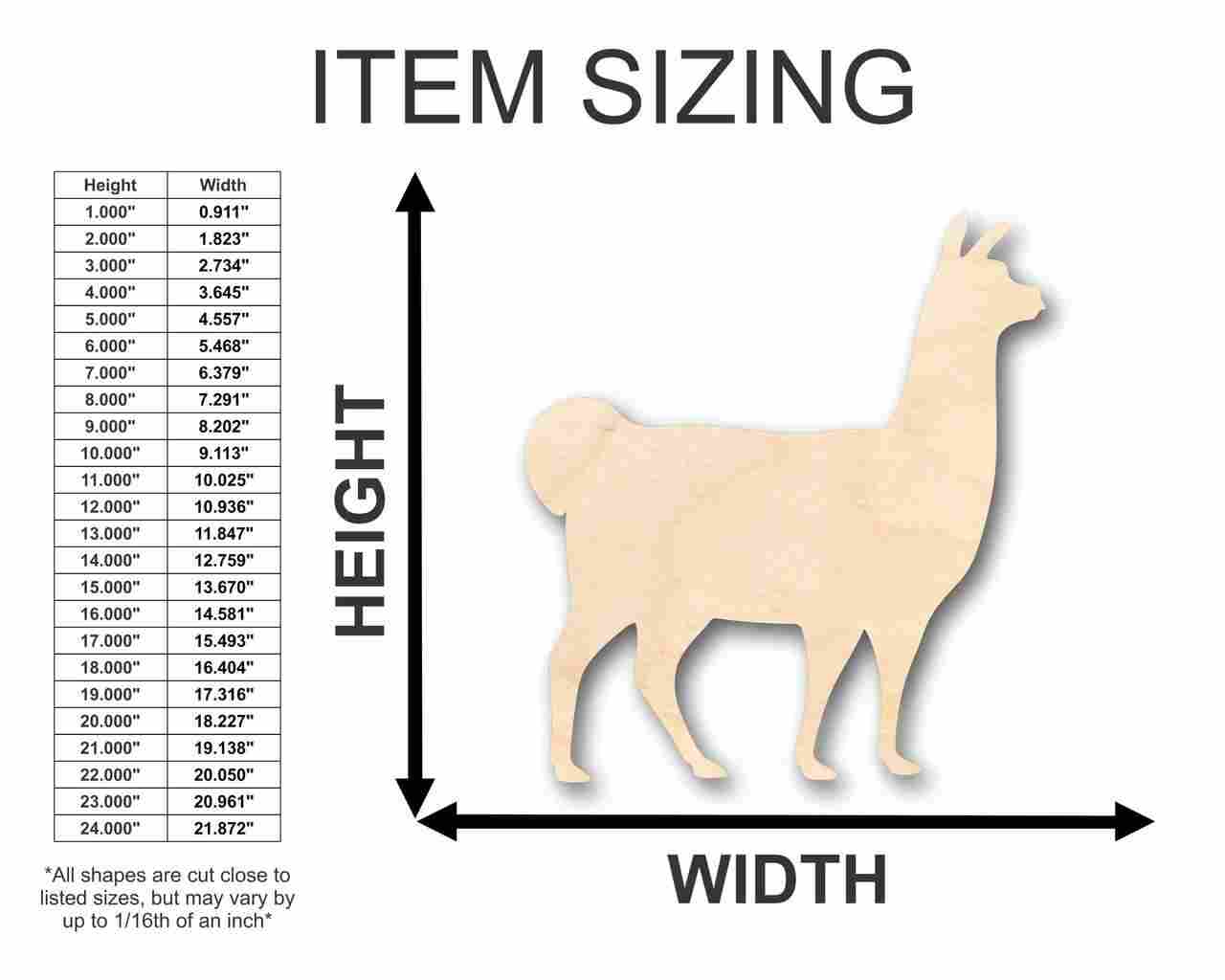 Unfinished Wood Llama Shape - Farm Animal - Craft - up to 46" DIY - Image 2