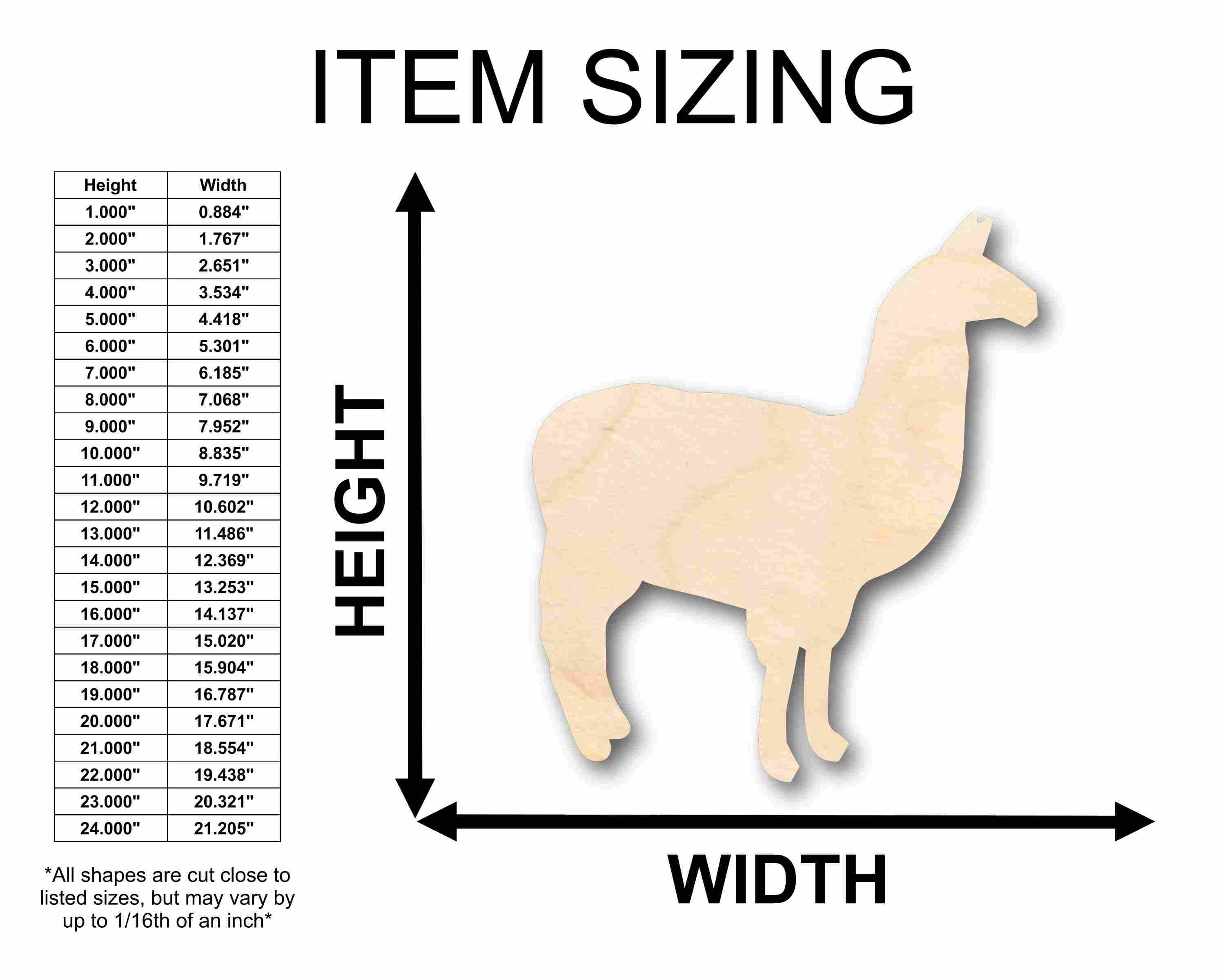 Unfinished Wood Llama Silhouette - Craft- up to 46" DIY - Image 2