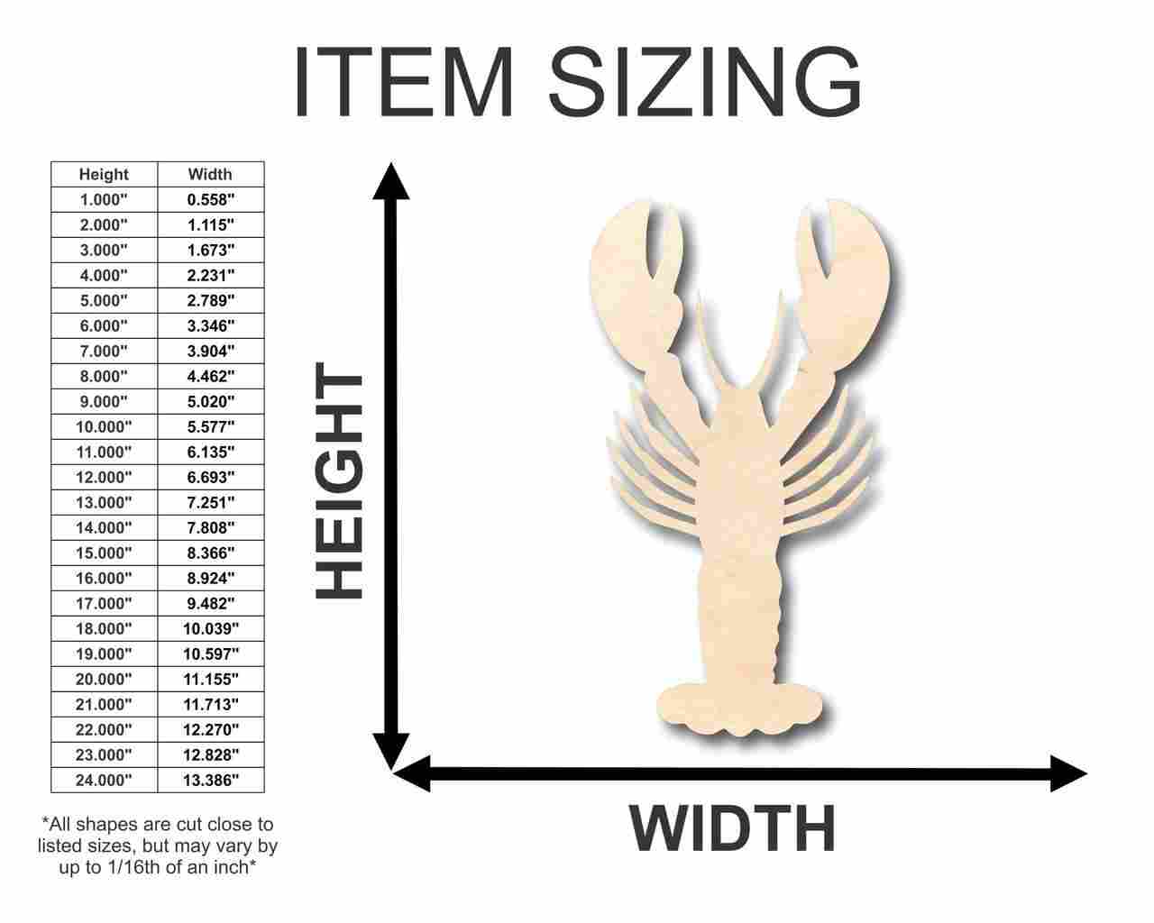 Unfinished Wood Lobster Shape - Ocean - Nursery - Craft - up to 46" DIY - Image 2