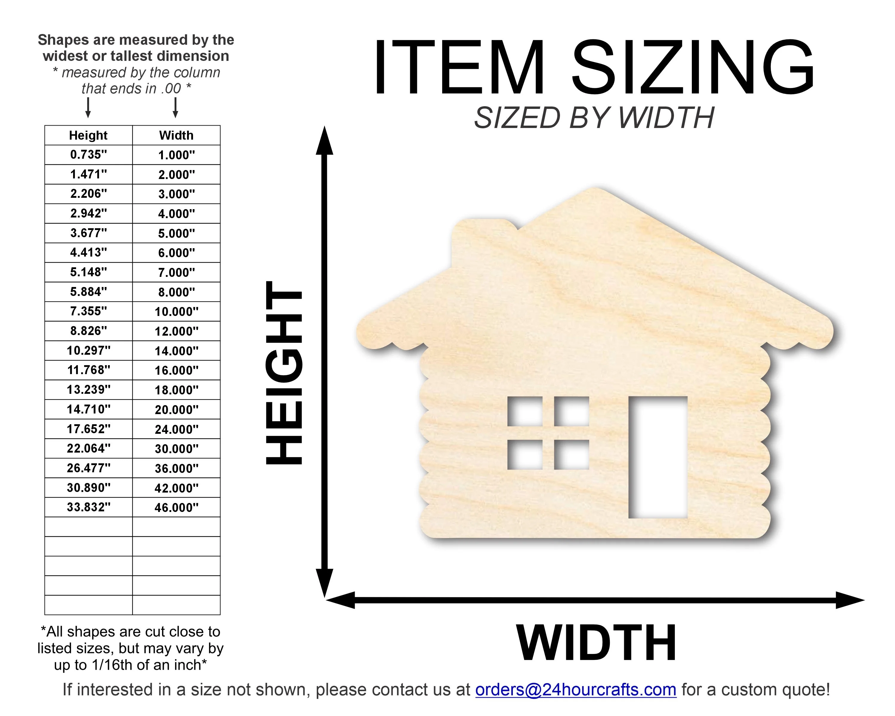 Unfinished Wood Log Cabin Shape | DIY Craft Cutout | up to 46" DIY - Image 2