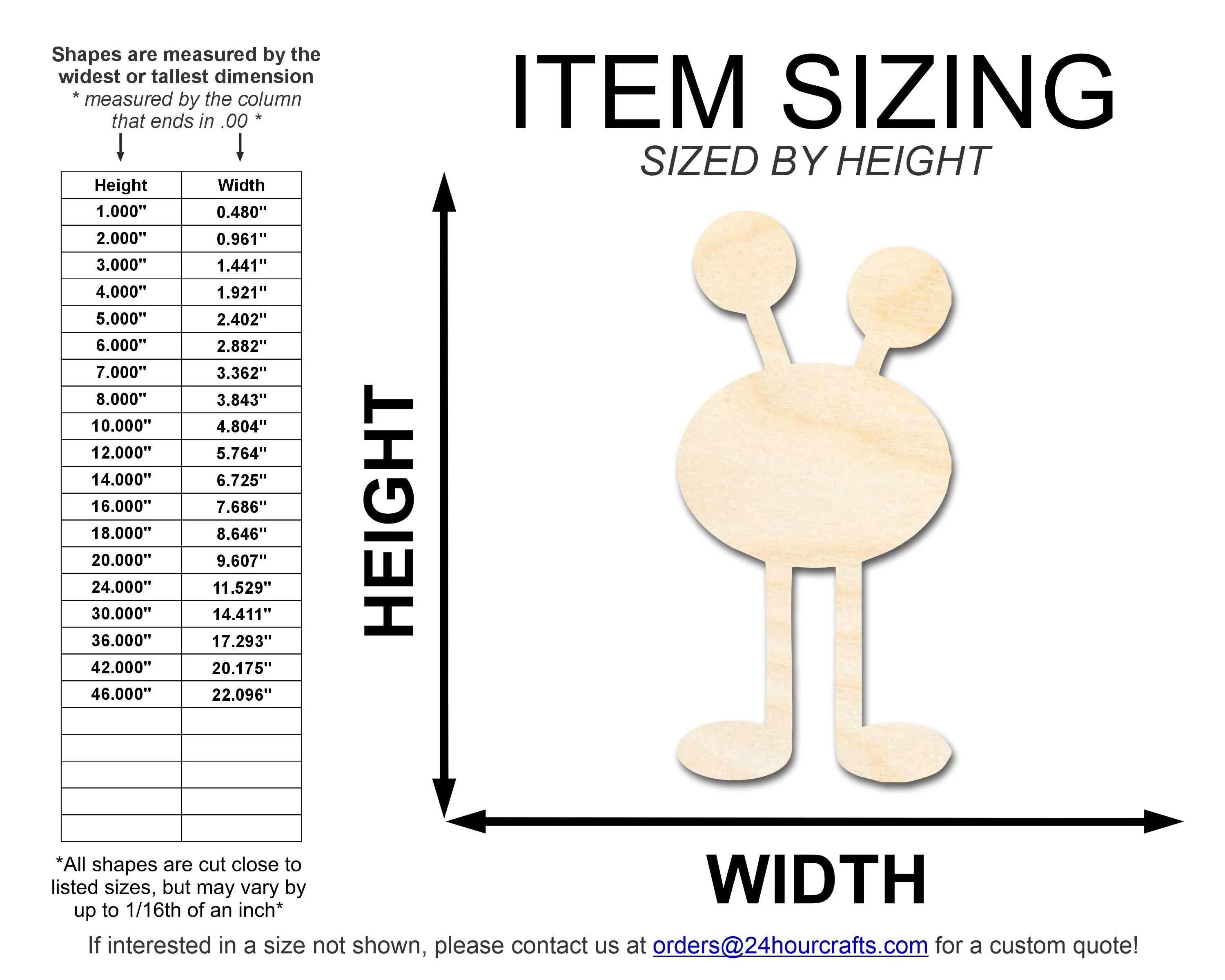 Unfinished Wood Long Leg Monster Shape | DIY Craft Cutout | up to 46" DIY - Image 2