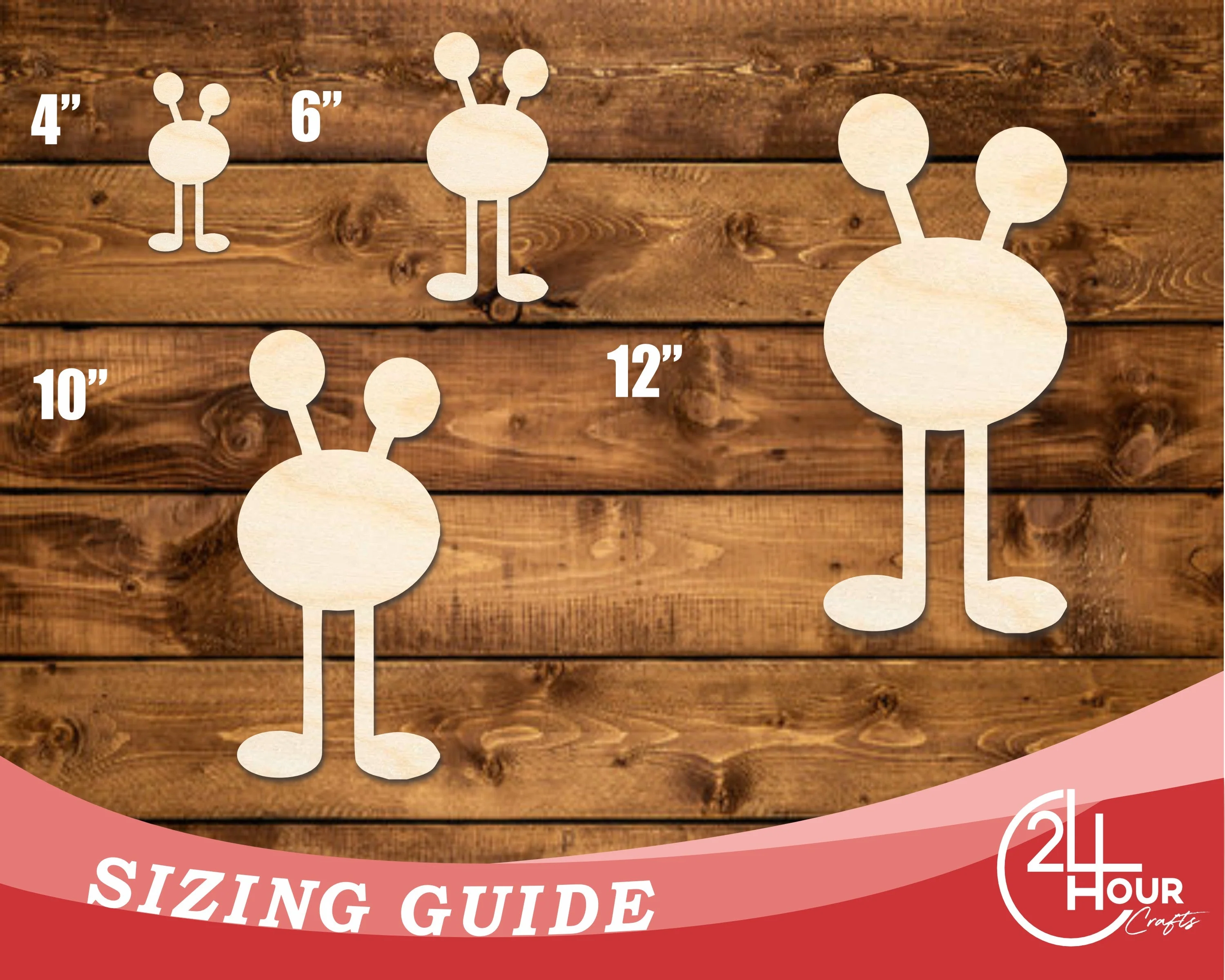 Unfinished Wood Long Leg Monster Shape | DIY Craft Cutout | up to 46" DIY - Image 3
