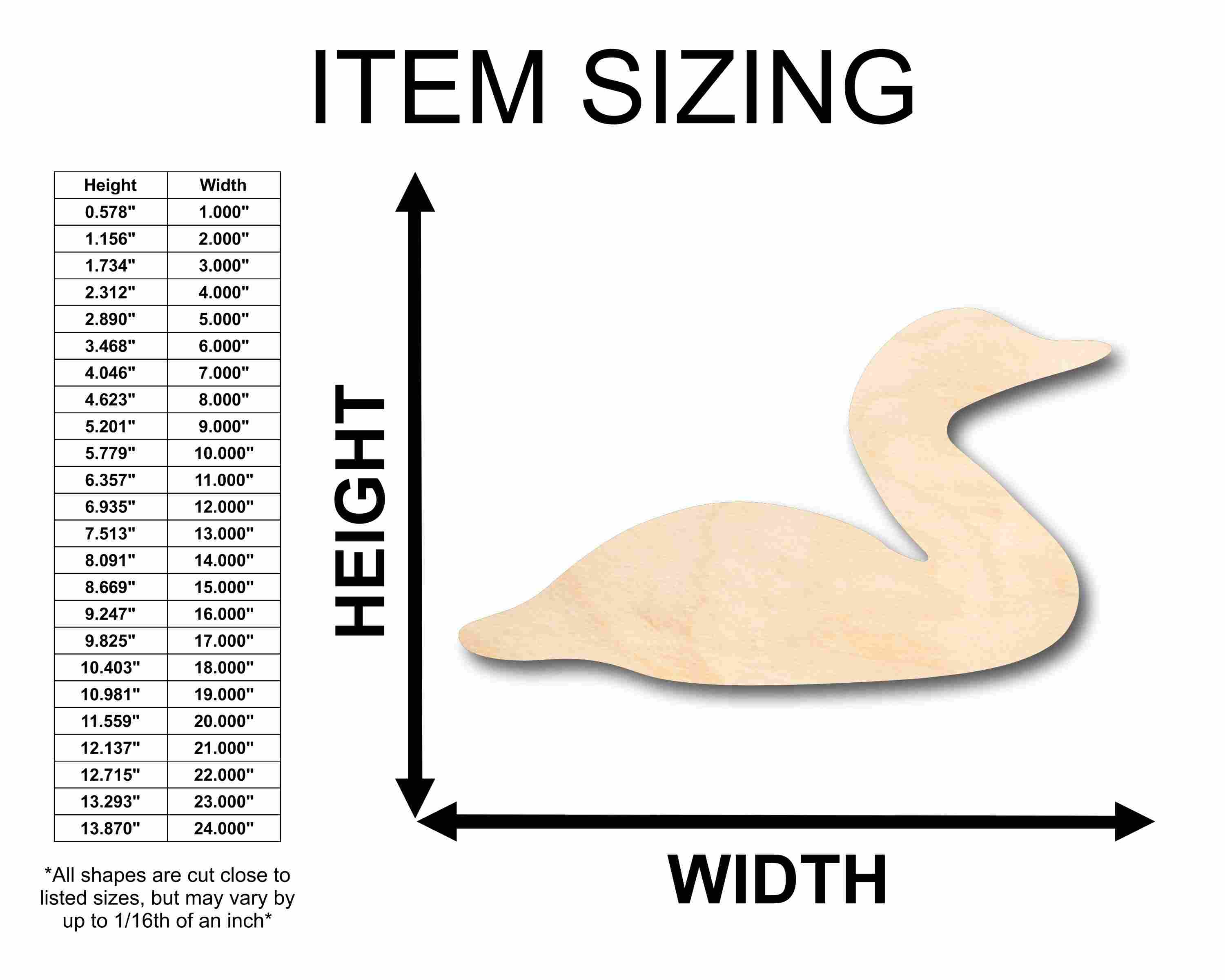 Unfinished Wood Loon Silhouette - Craft- up to 46" DIY - Image 2