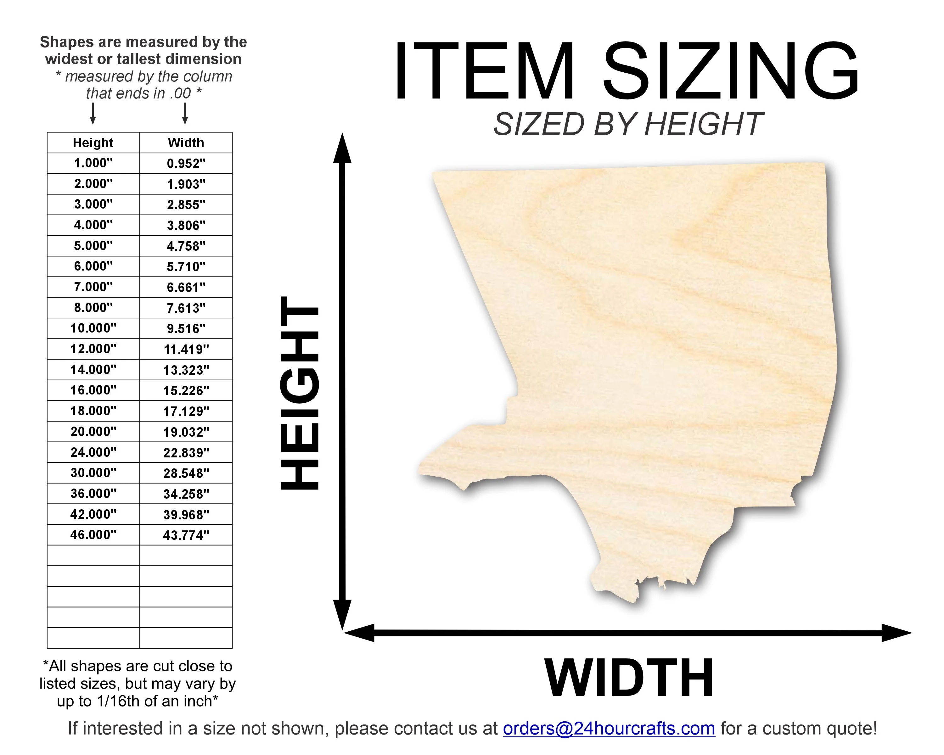 Unfinished Wood Los Angeles LA County Shape | DIY Craft Cutout | up to 46" DIY - Image 2